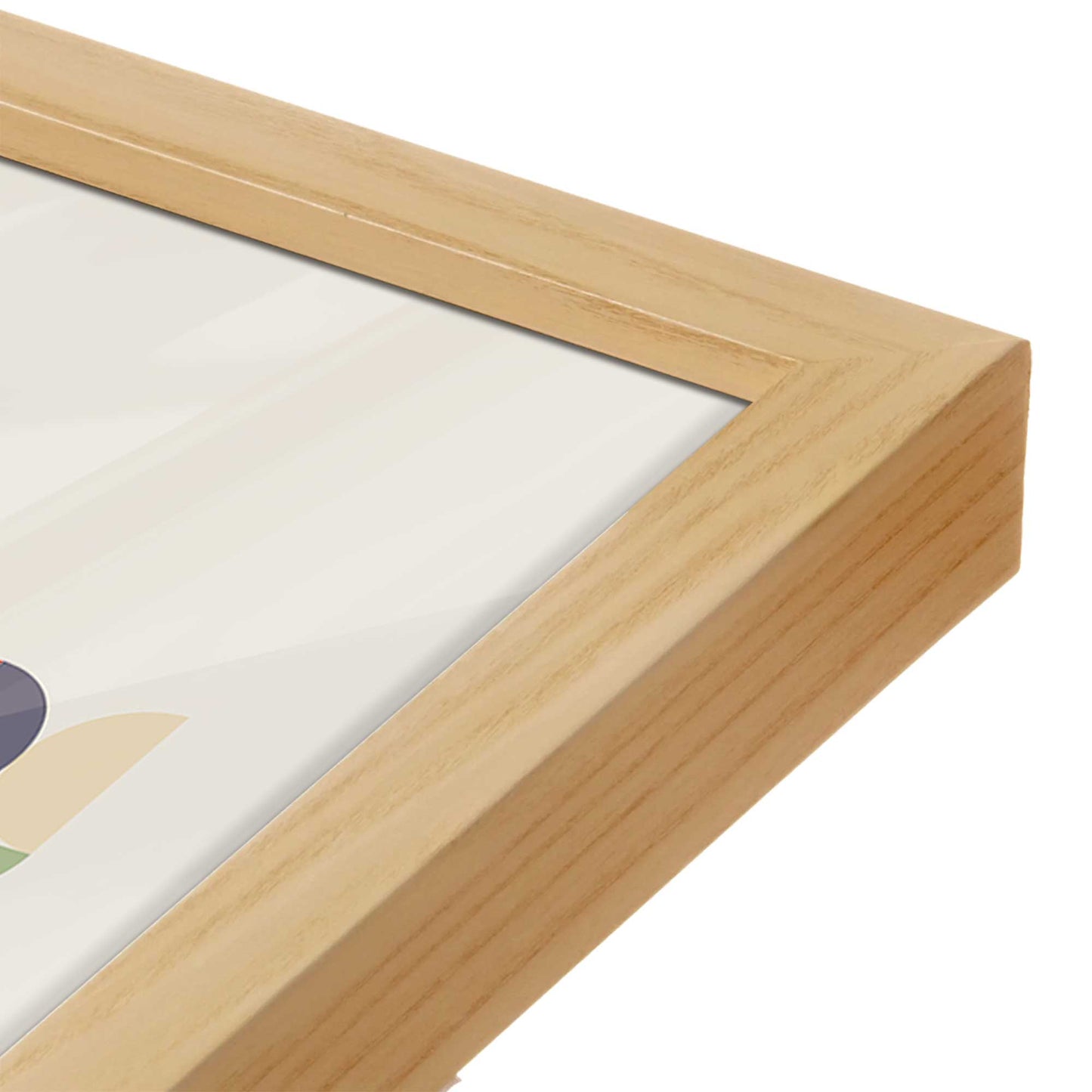 [Color:American Maple], Picture of art in a American Maple frame at an angle