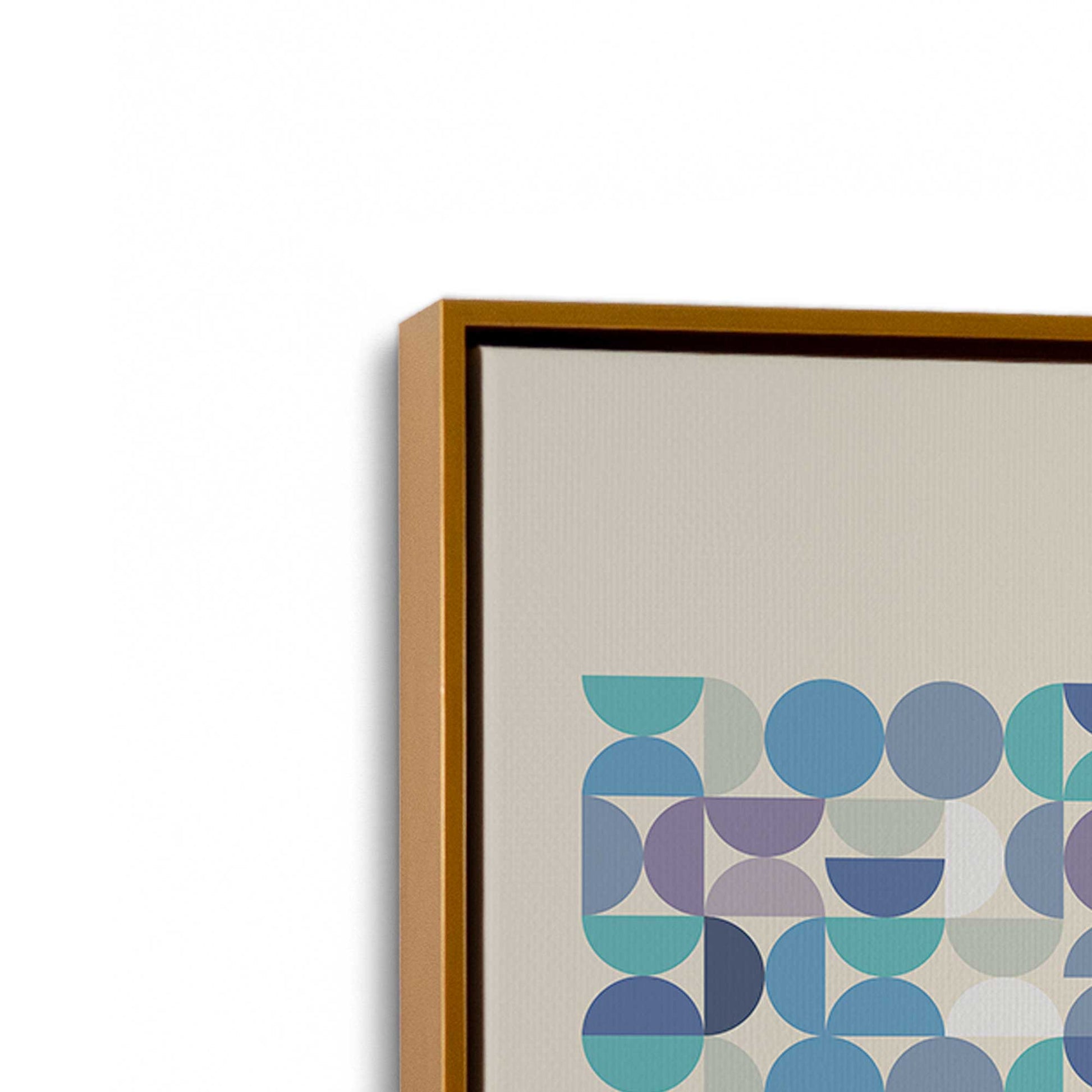 [Color:Polished Gold], Picture of art in a Polished Gold frame at an angle