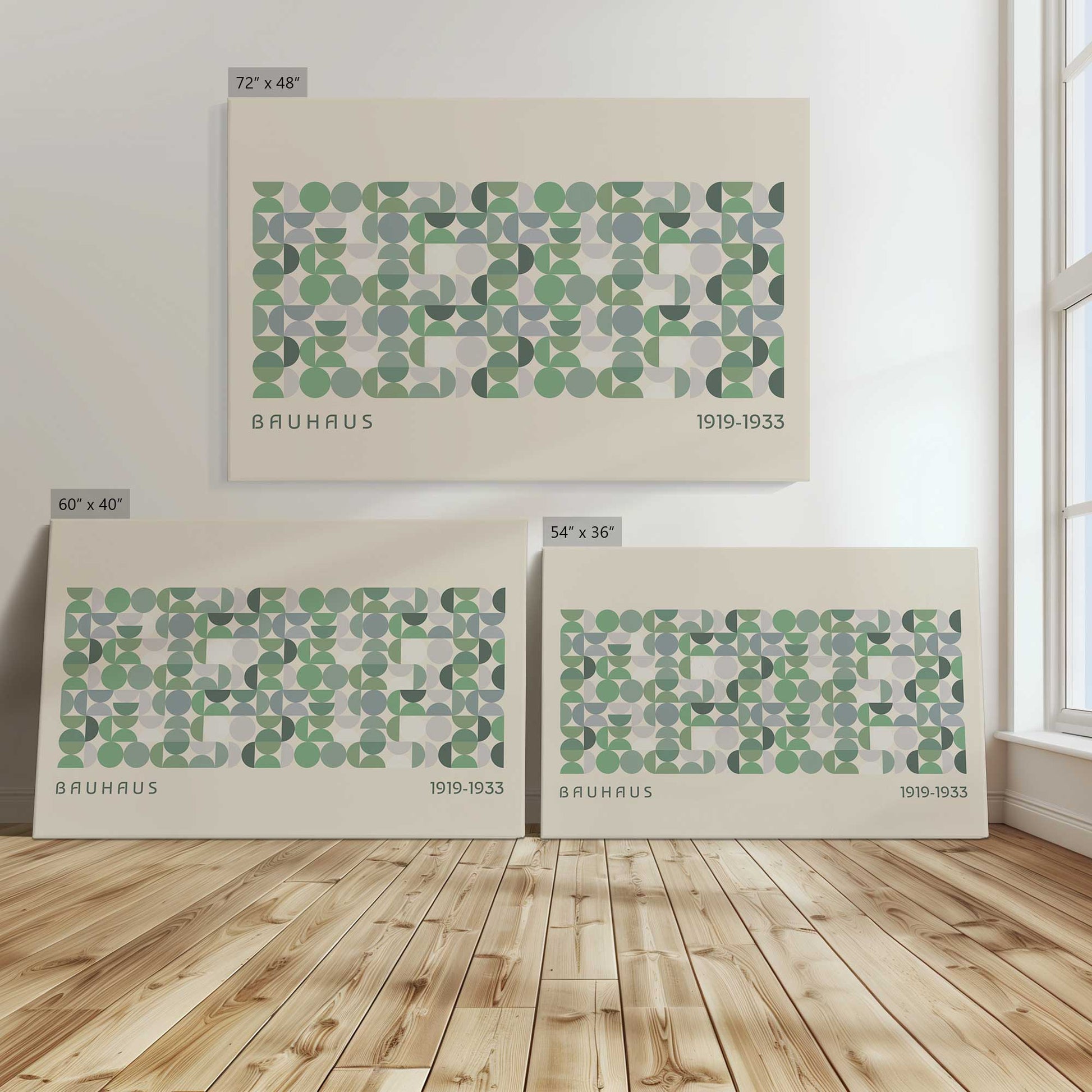 [Color:Stretched Canvas], Image showing the size comparisons