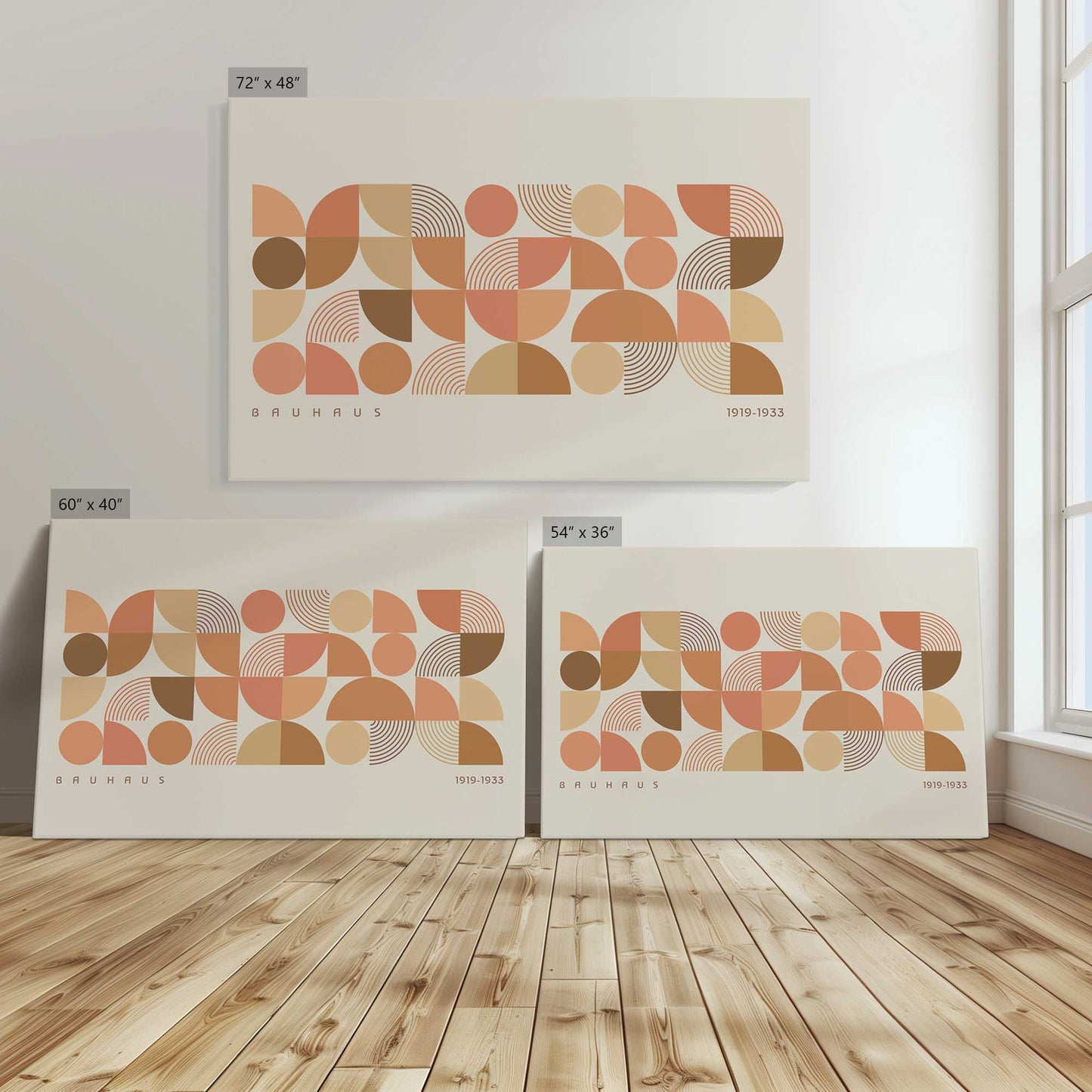 [Color:Stretched Canvas], Image showing the size comparisons