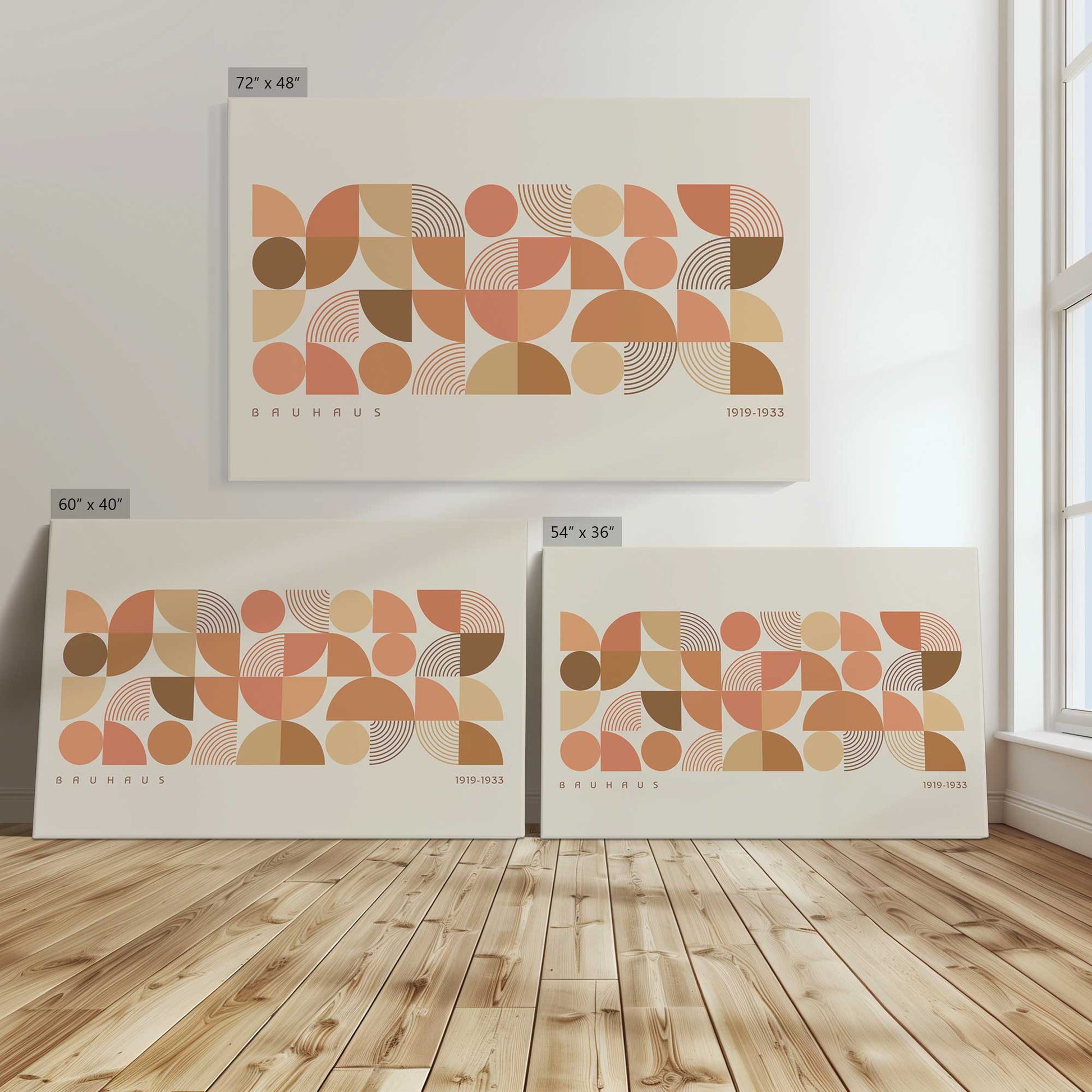 [Color:Stretched Canvas], Image showing the size comparisons