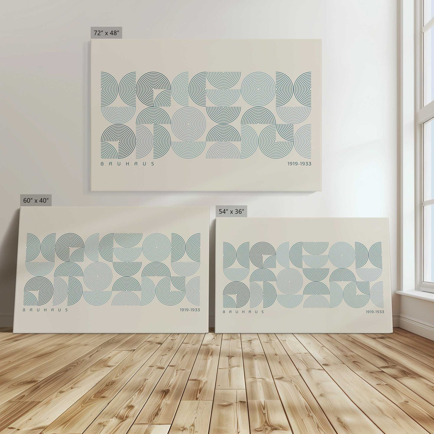 [Color:Stretched Canvas], Image showing the size comparisons