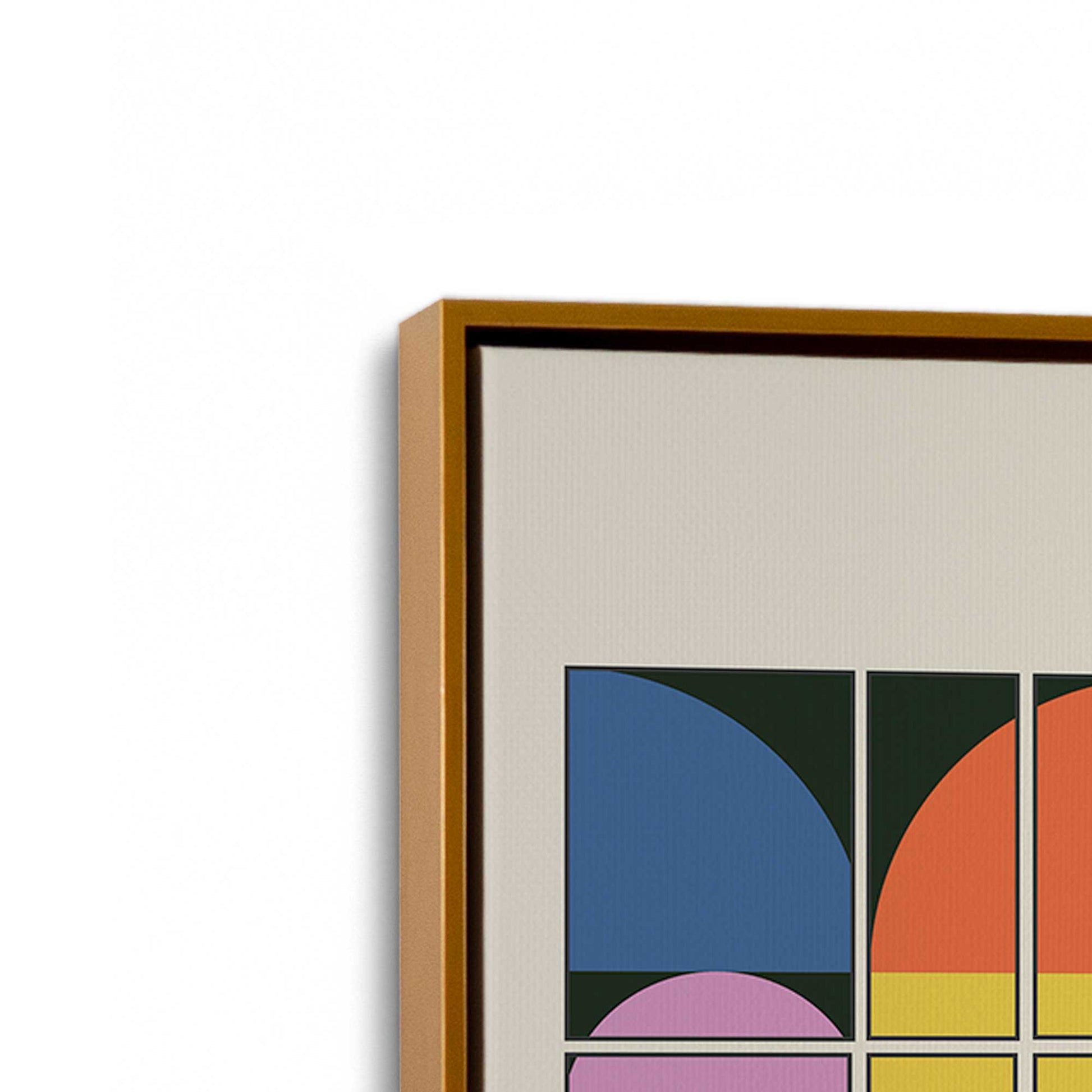 [Color:Polished Gold], Picture of art in a Polished Gold frame at an angle