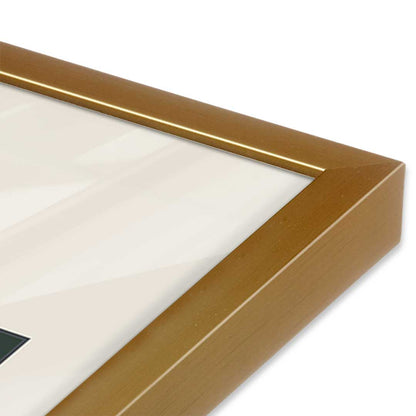 [Color:Polished Gold], Picture of art in a Polished Gold frame at an angle