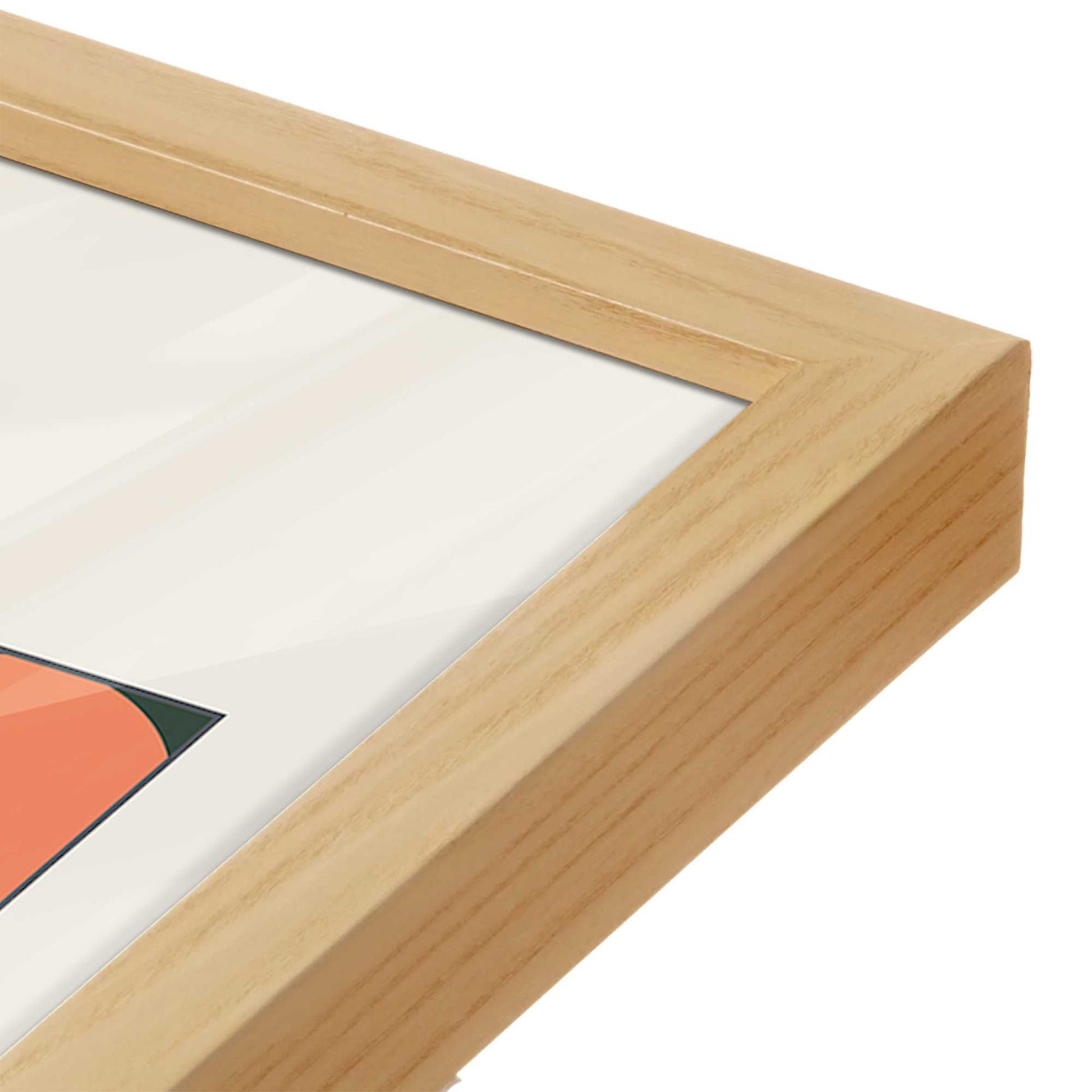 [Color:American Maple], Picture of art in a American Maple frame at an angle