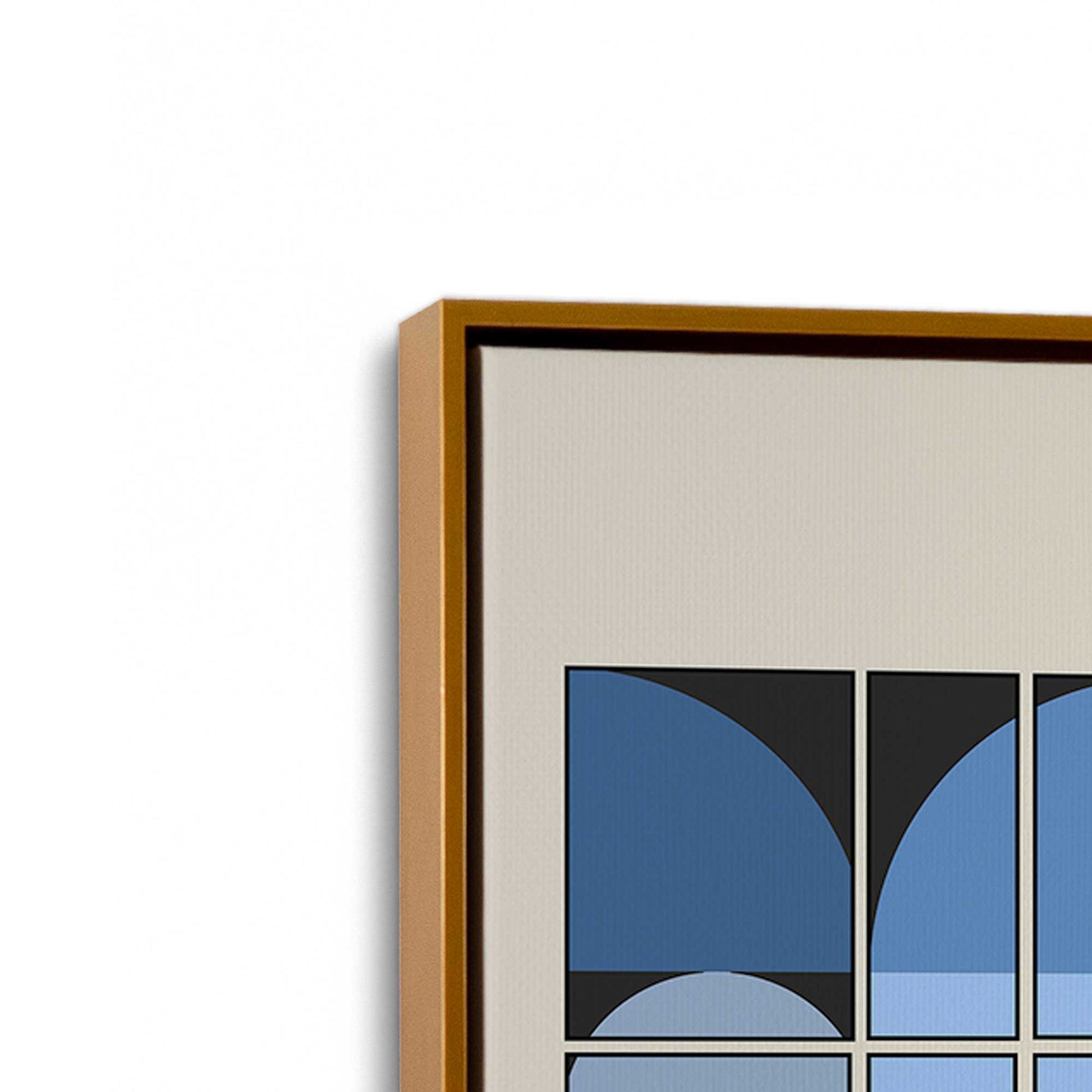 [Color:Polished Gold], Picture of art in a Polished Gold frame at an angle