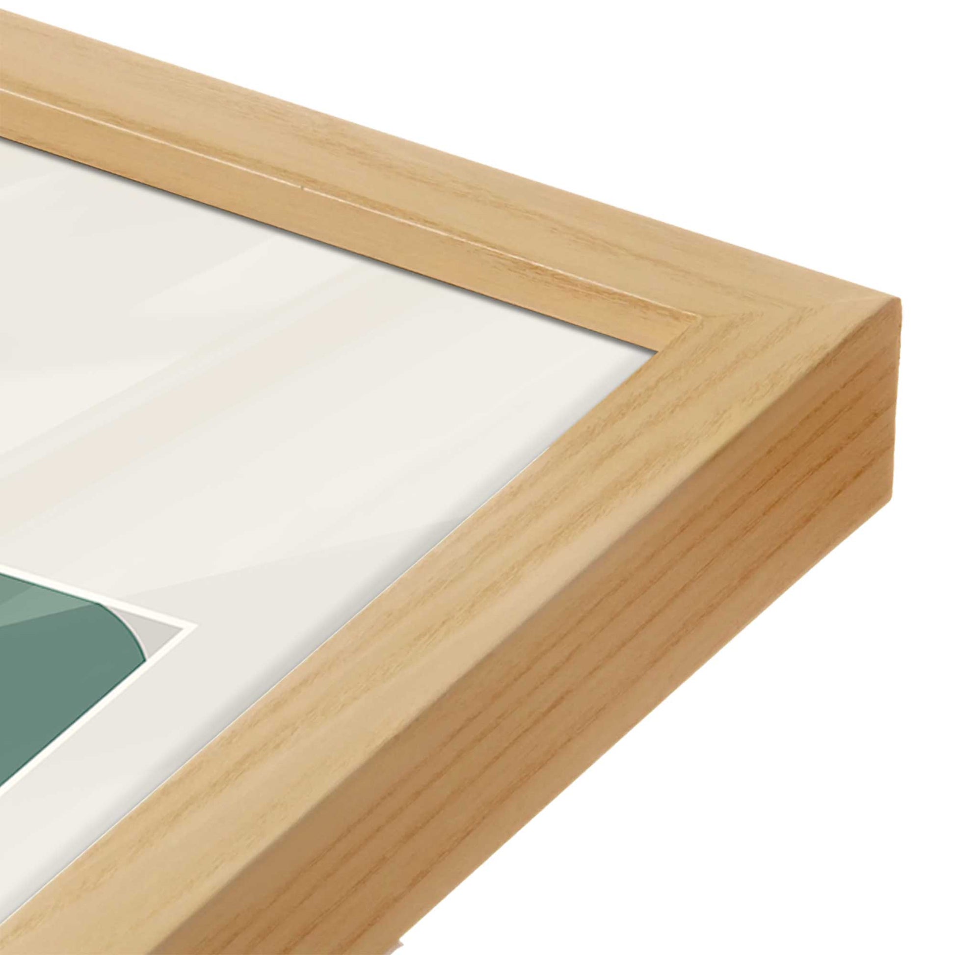 [Color:American Maple], Picture of art in a American Maple frame at an angle