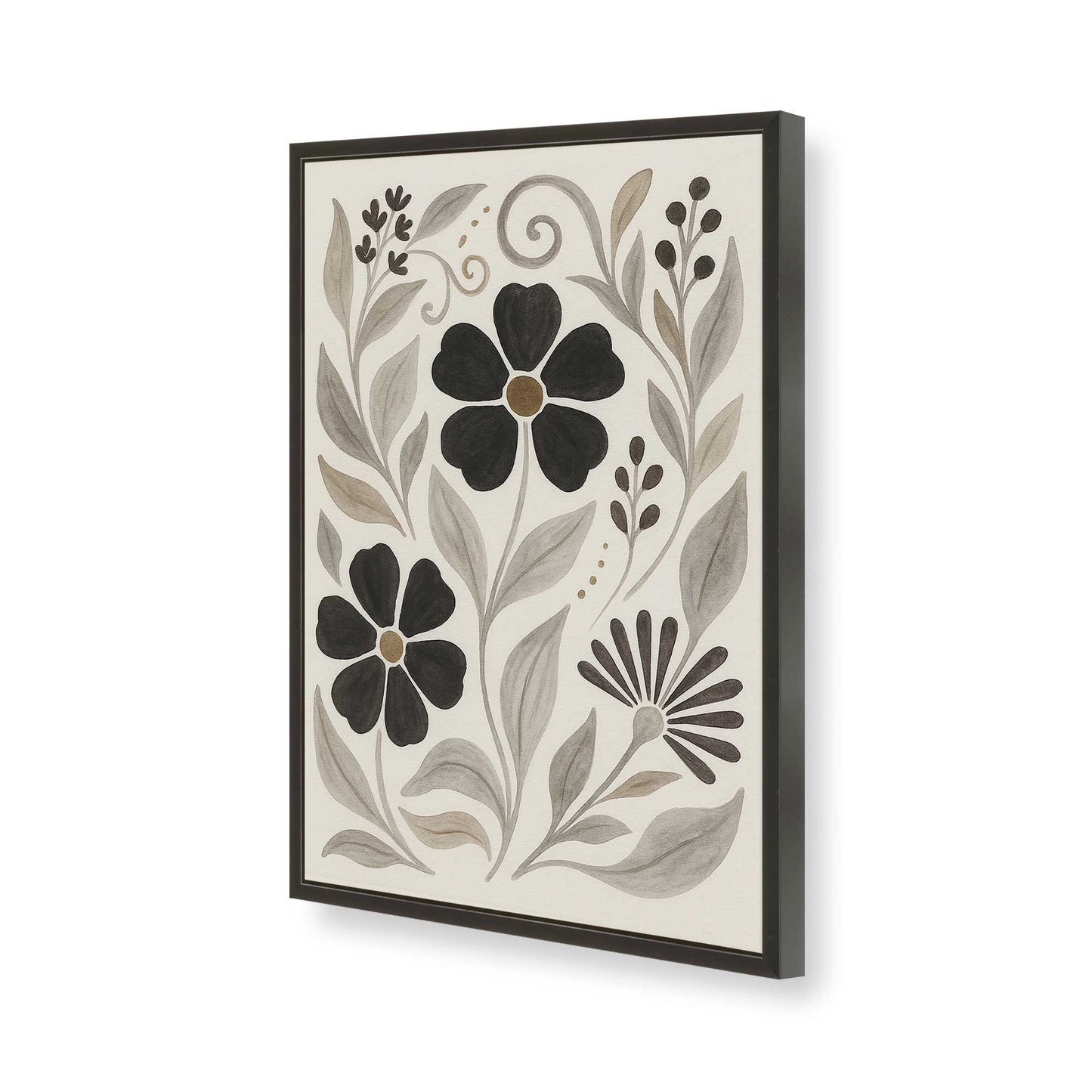 [Color:Satin Black], Picture of art in a Satin Black frame of the corner