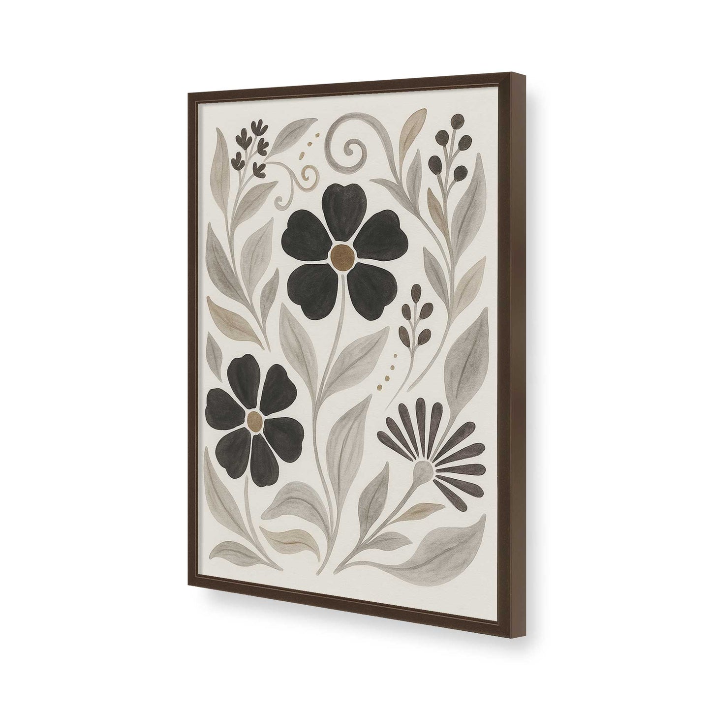 [Color:Brown], Picture of art in a Brown frame of the corner