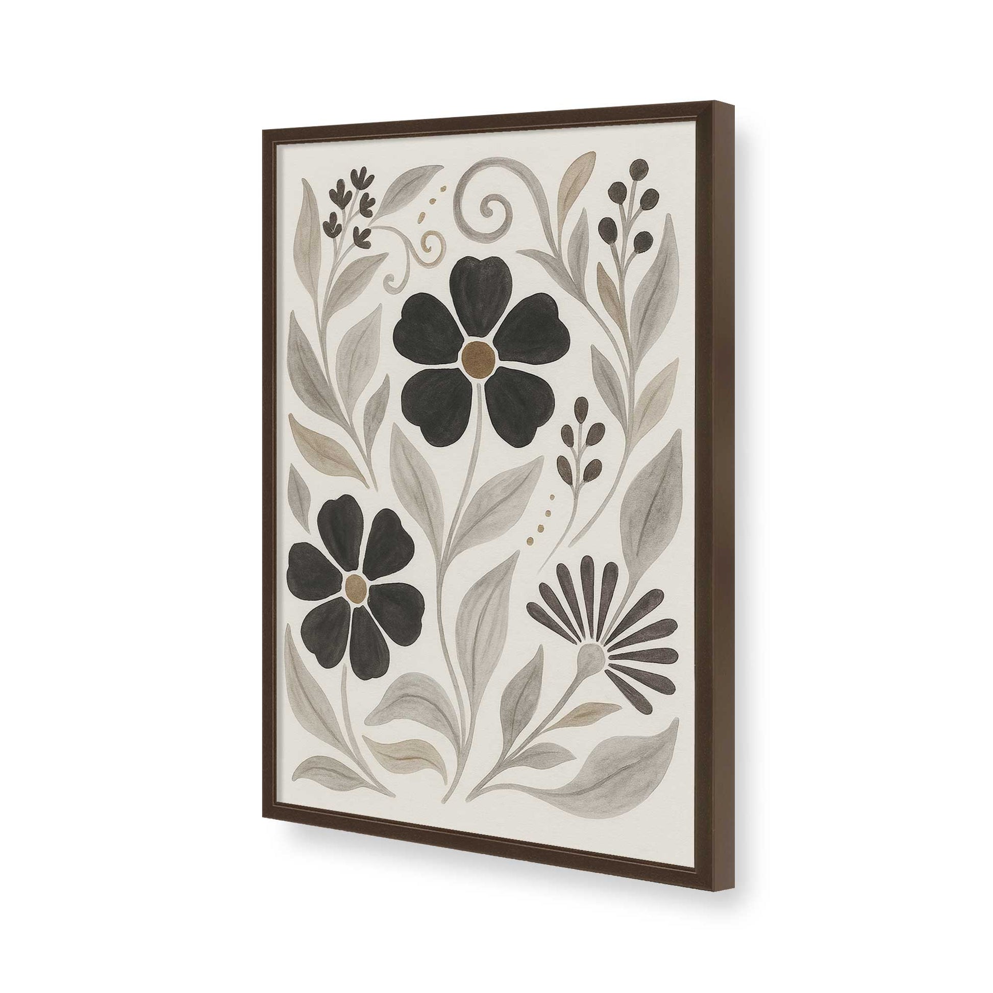 [Color:Brown], Picture of art in a Brown frame of the corner