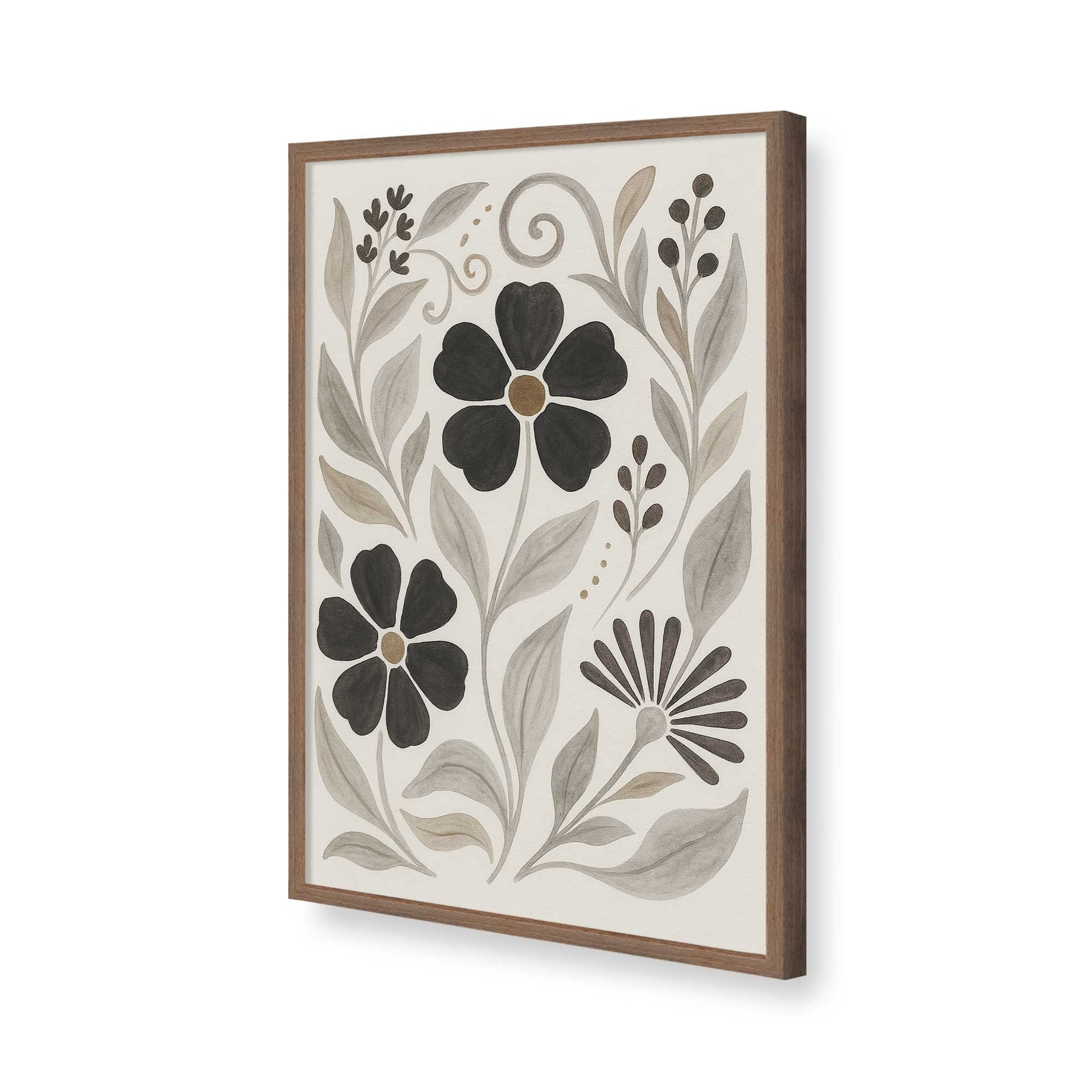 [Color:Walnut], Picture of art in a Walnut frame of the corner