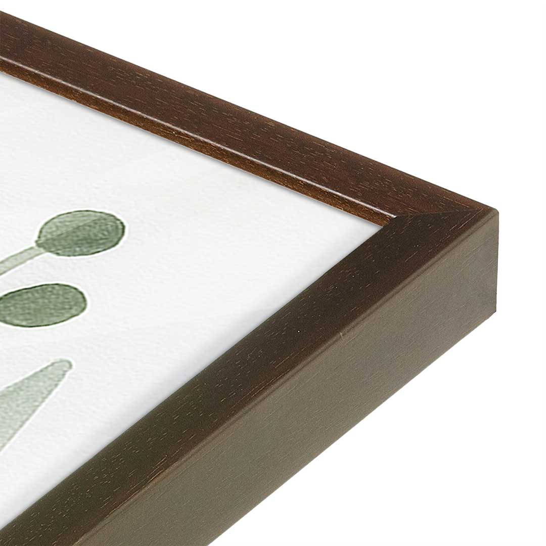 [Color:Brown], Picture of art in a Brown frame at an angle