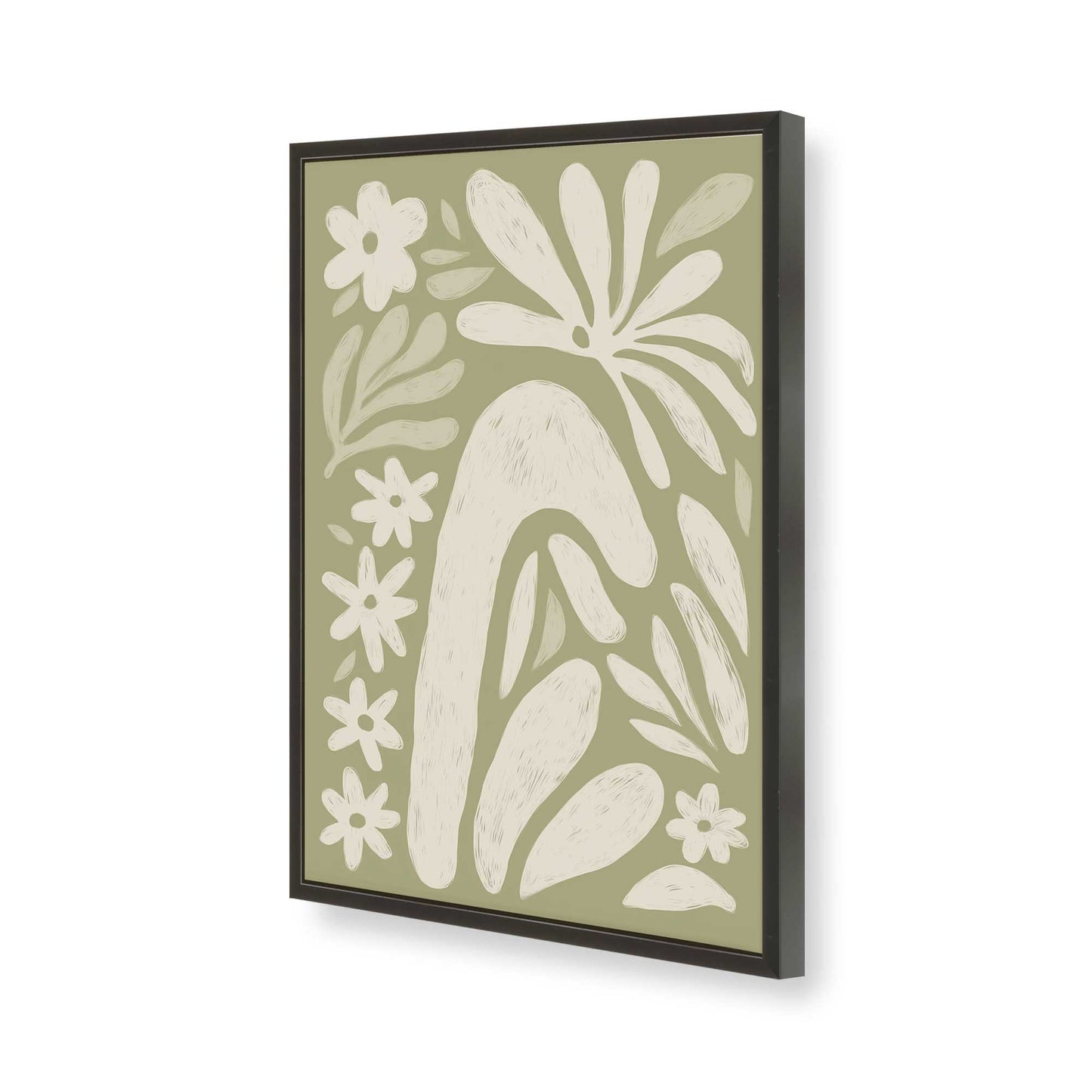 [Color:Satin Black], Picture of art in a Satin Black frame of the corner