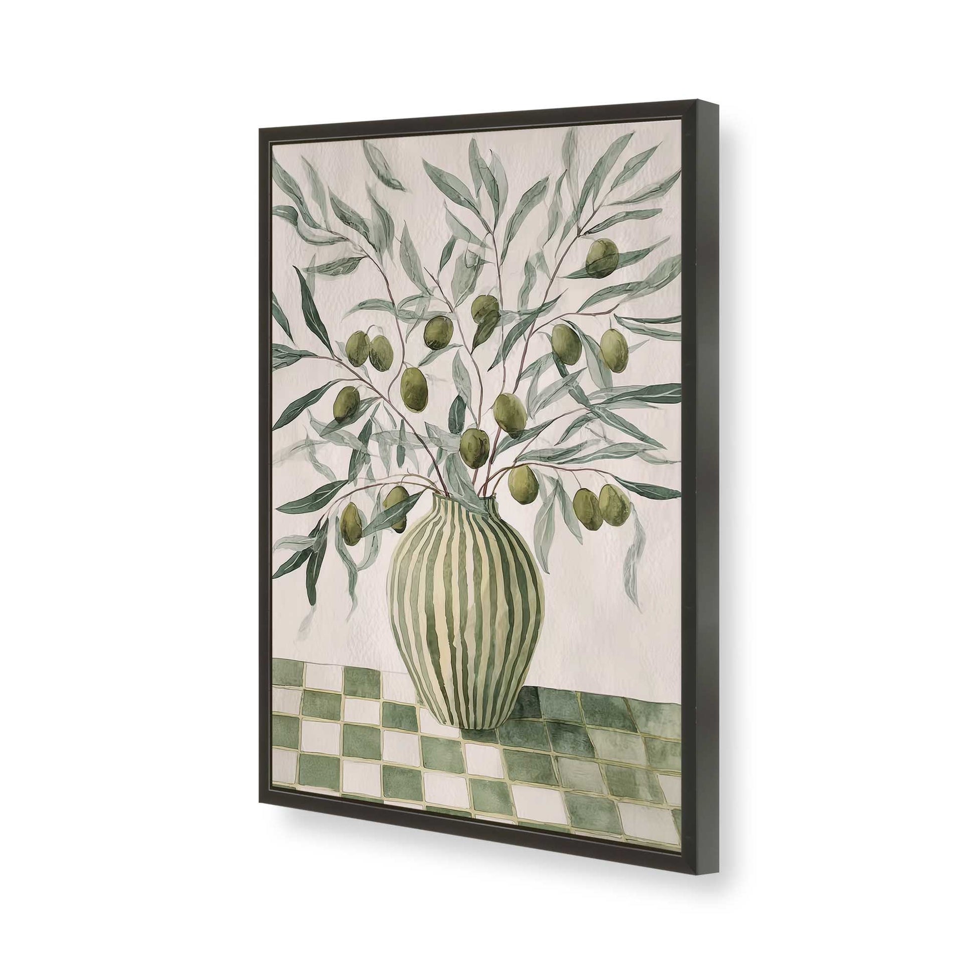 [Color:Satin Black], Picture of art in a Satin Black frame of the corner