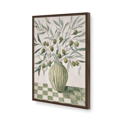 [Color:Brown], Picture of art in a Brown frame of the corner
