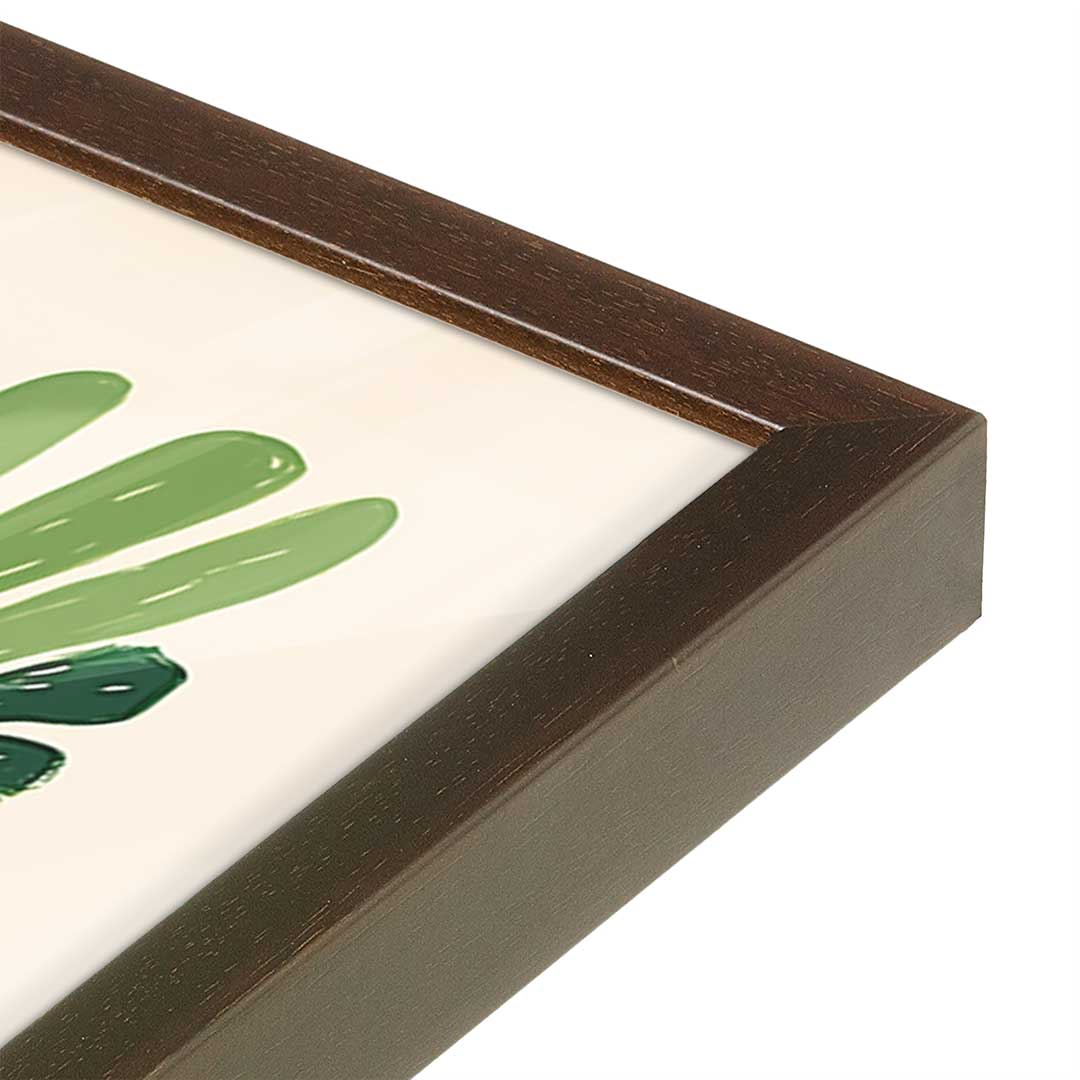 [Color:Brown], Picture of art in a Brown frame at an angle