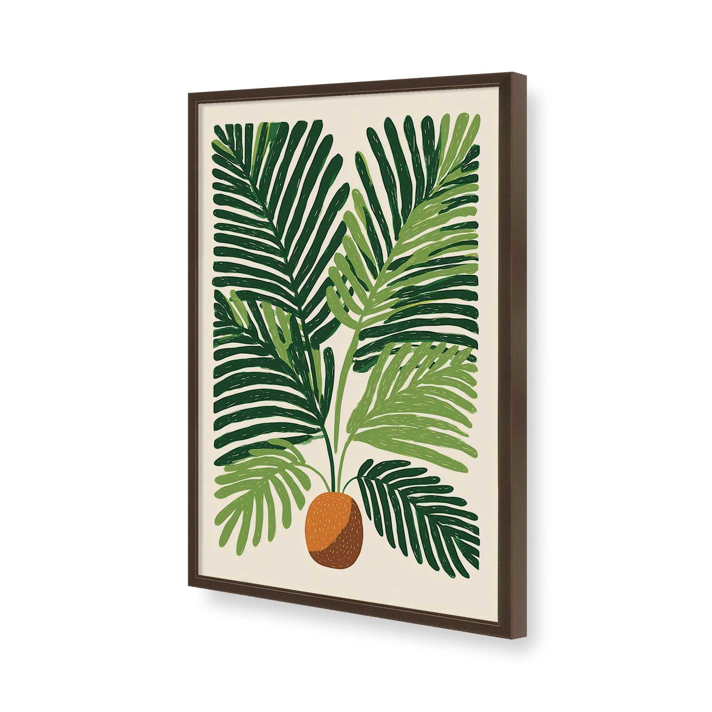 [Color:Brown], Picture of art in a Brown frame of the corner