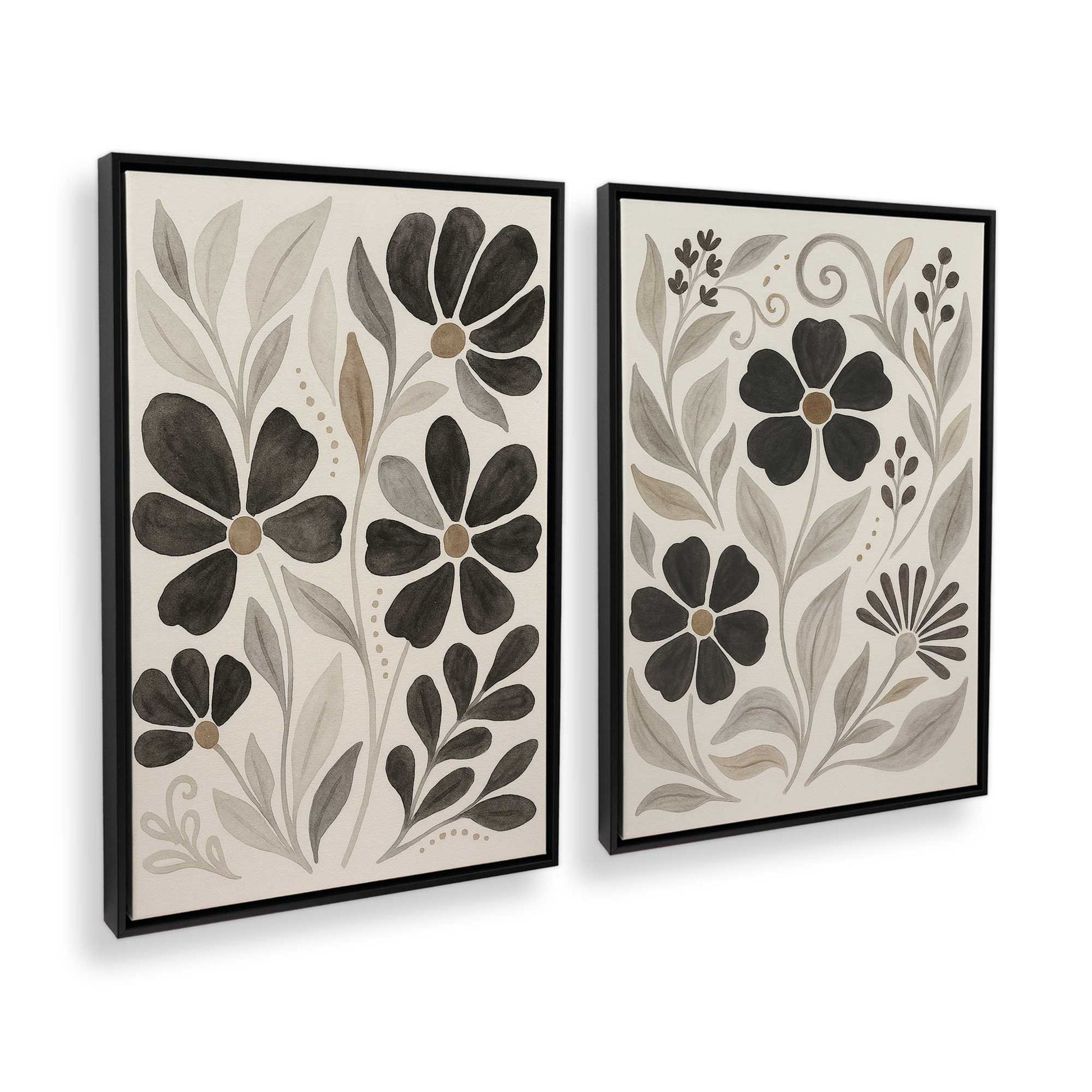 [Color:Satin Black], Picture of art in a Satin Black frame at an angle