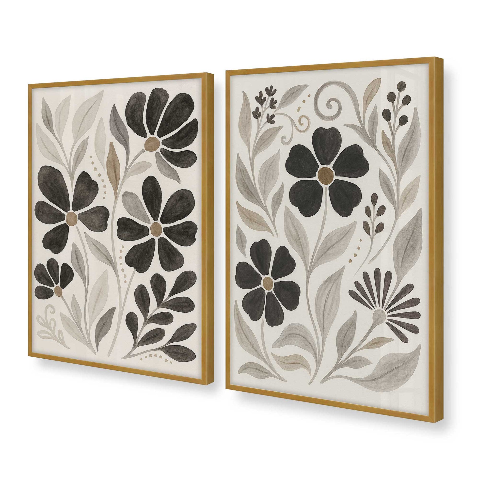 [Color:Polished Gold], Picture of art in a Polished Gold frame at an angle