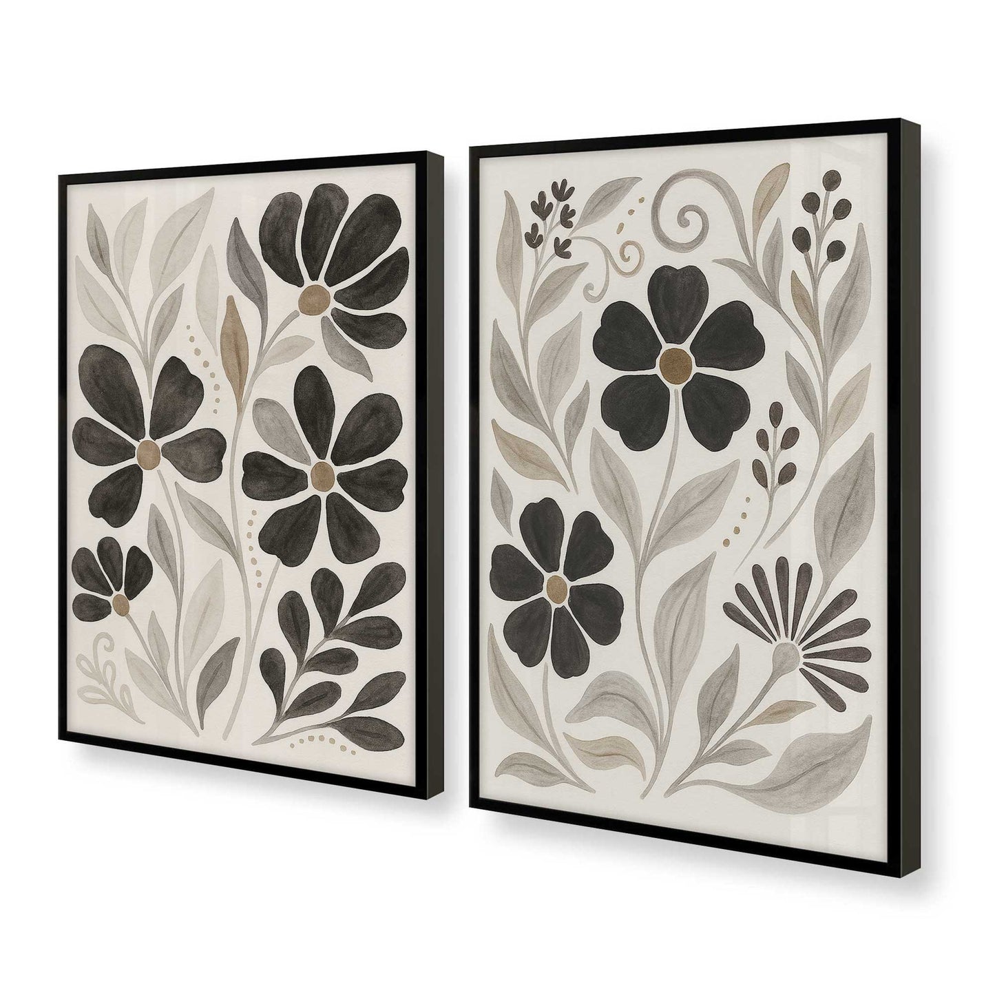[Color:Satin Black], Picture of art in a Satin Black frame at an angle