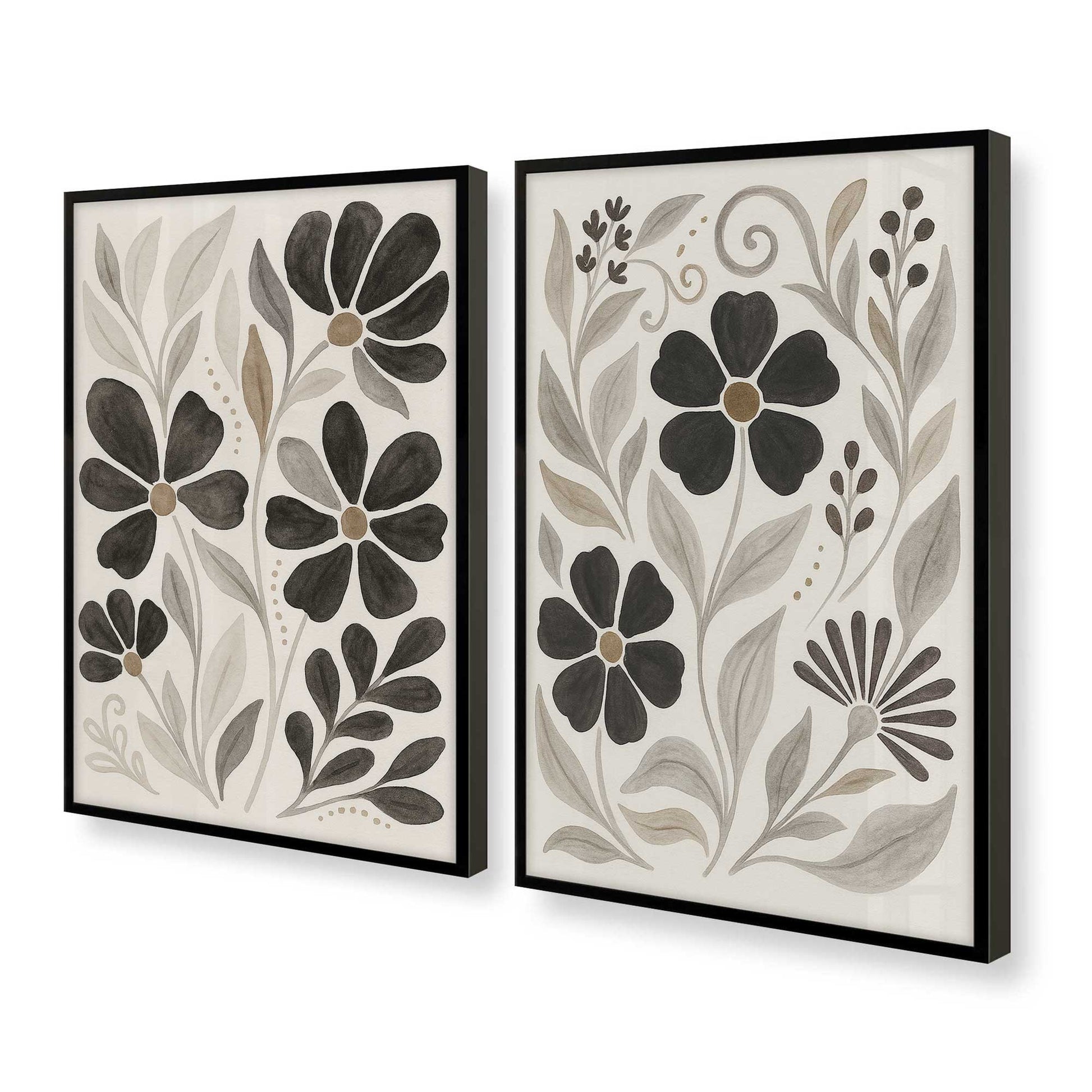 [Color:Satin Black], Picture of art in a Satin Black frame at an angle