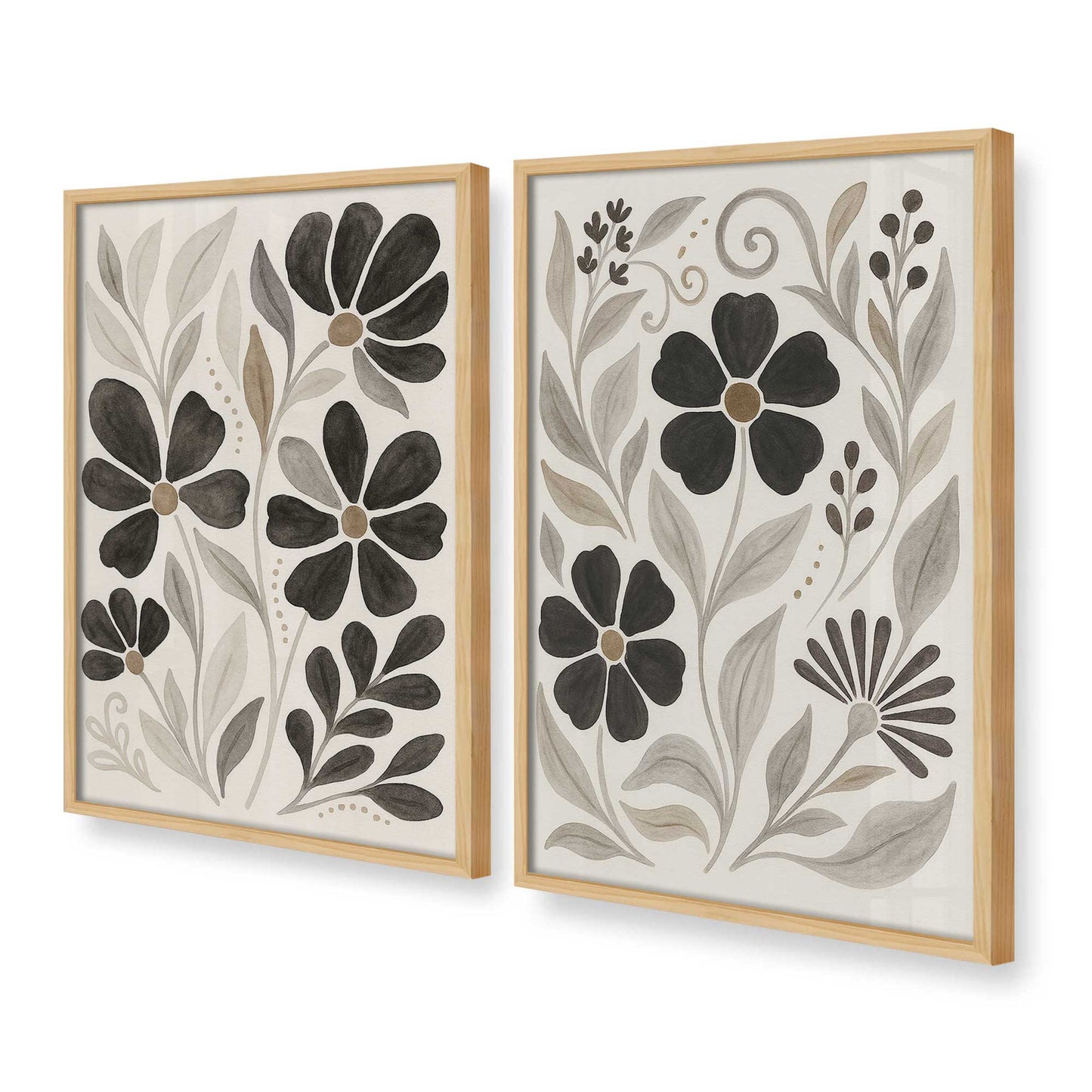 [Color:American Maple], Picture of art in a American Maple frame at an angle