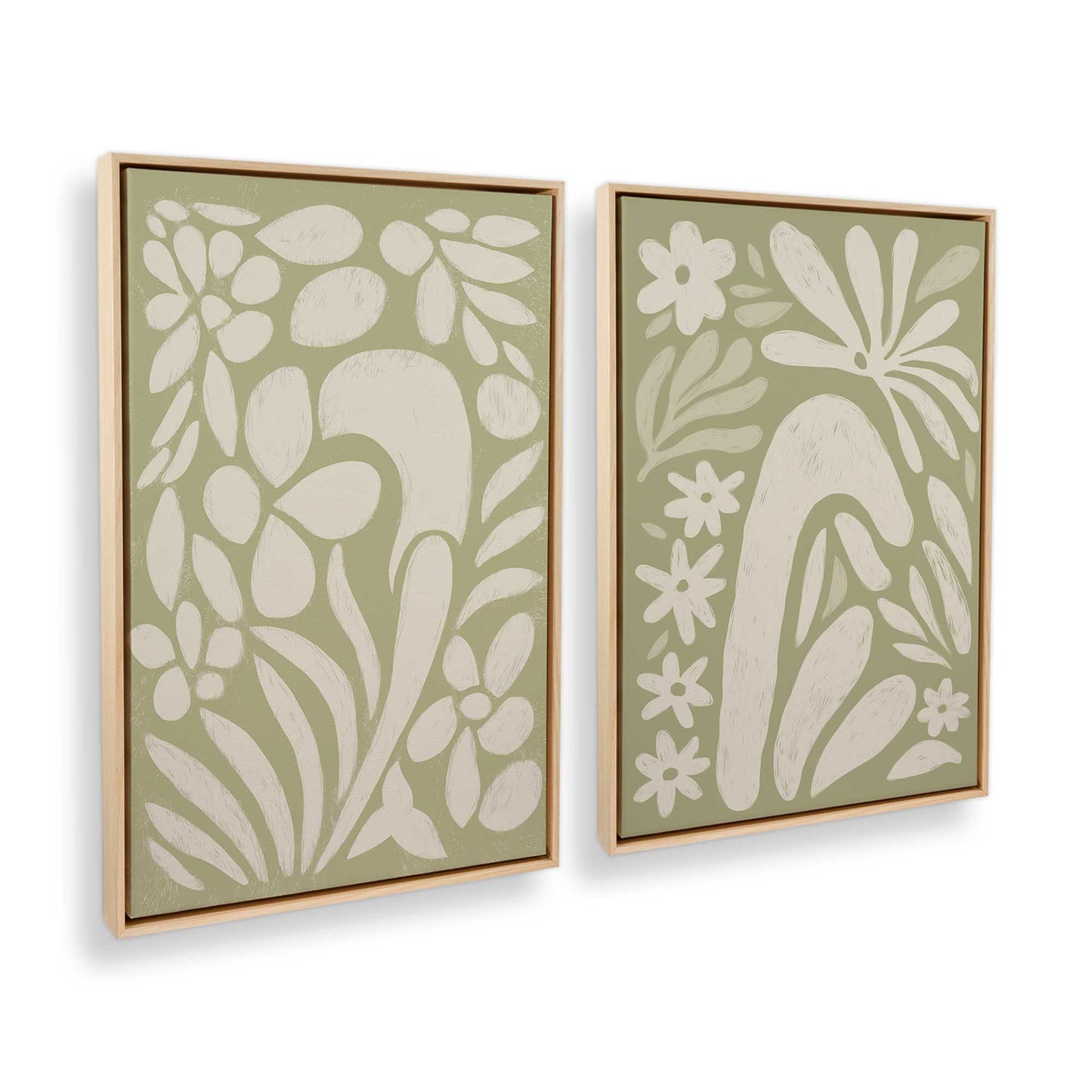 [Color:American Maple], Picture of art in a American Maple frame at an angle