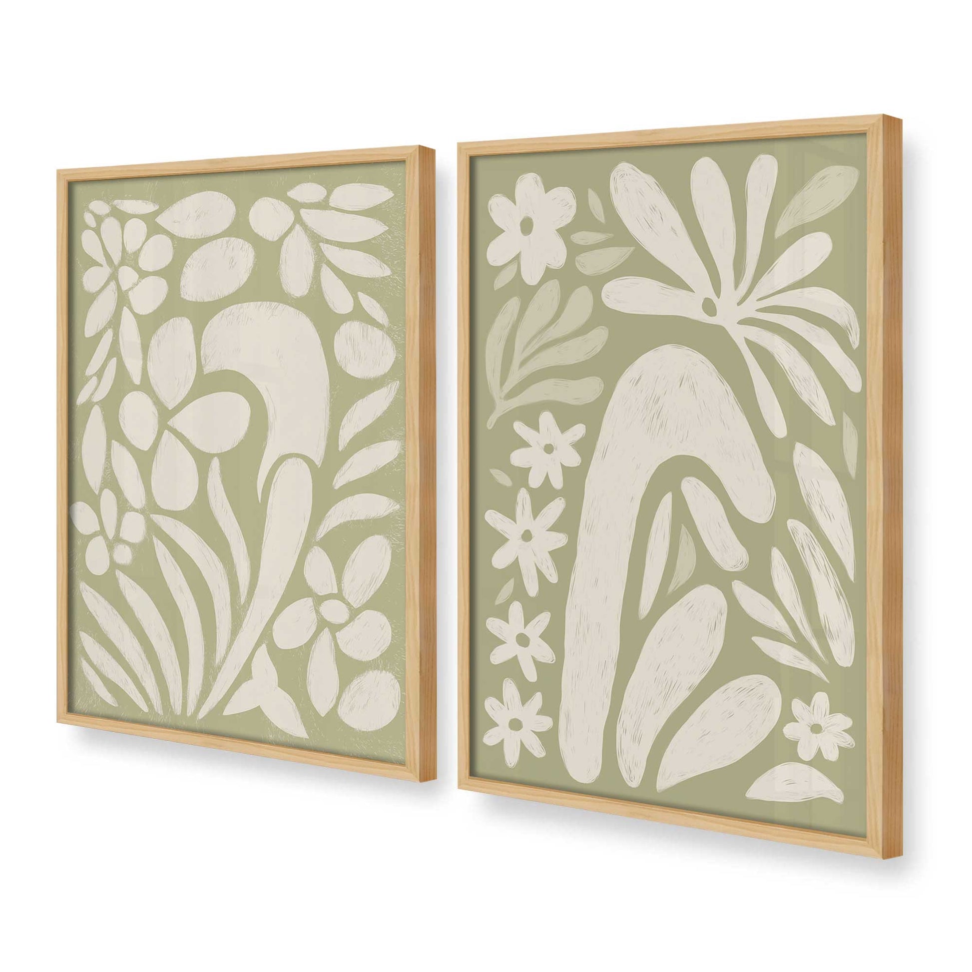 [Color:American Maple], Picture of art in a American Maple frame at an angle