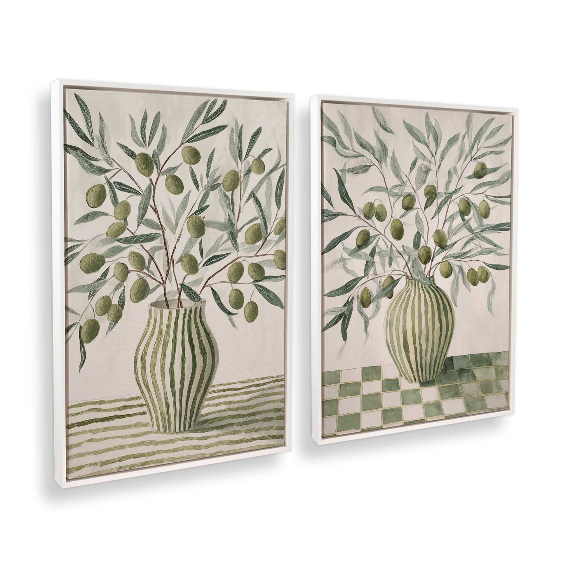 [Color:Opaque White], Picture of art in a White frame at an angle