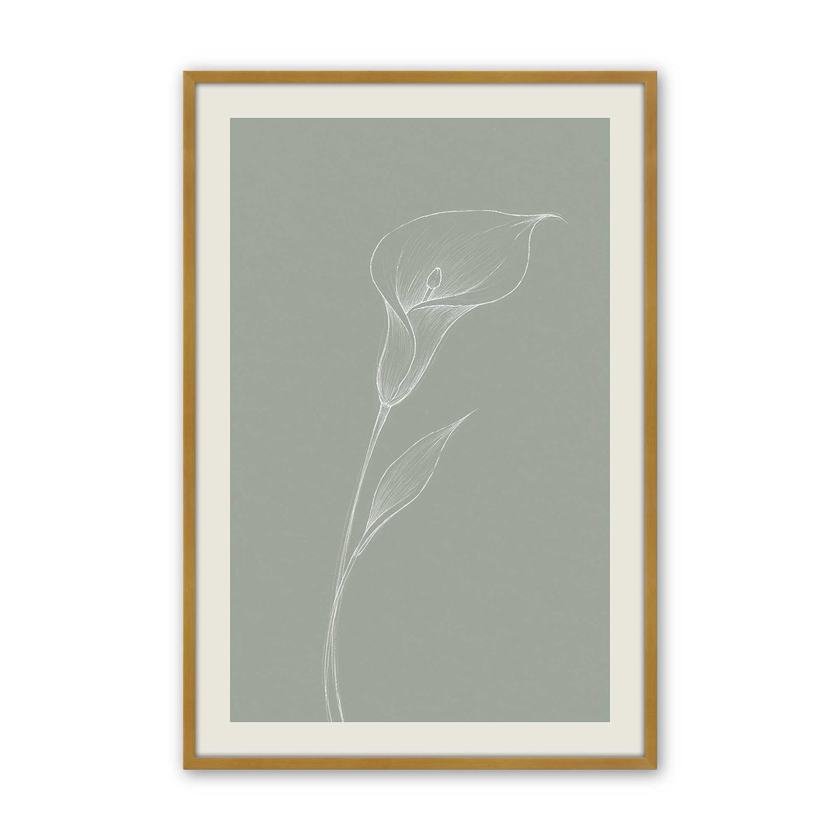 [Color:Polished Gold], Picture of art in a Polished Chrome frame