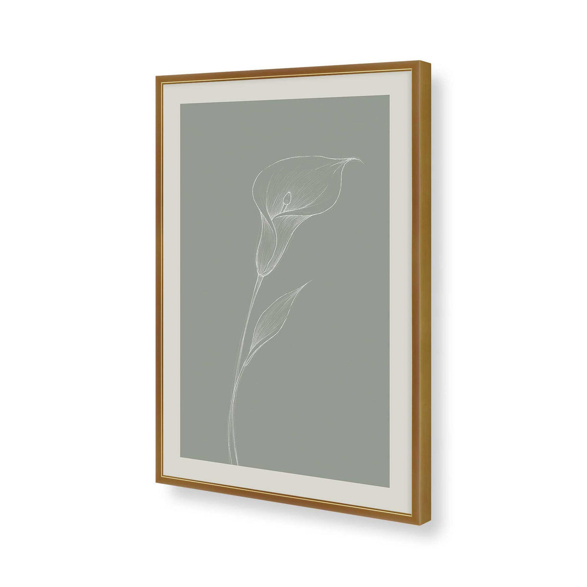 [Color:Polished Gold], Picture of art in a Polished Chrome frame of the corner