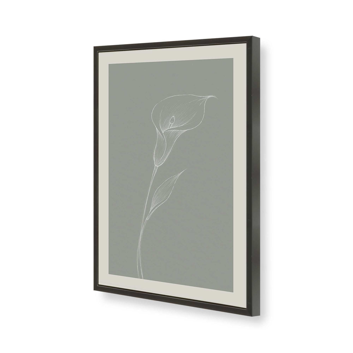 [Color:Satin Black], Picture of art in a Polished Chrome frame of the corner