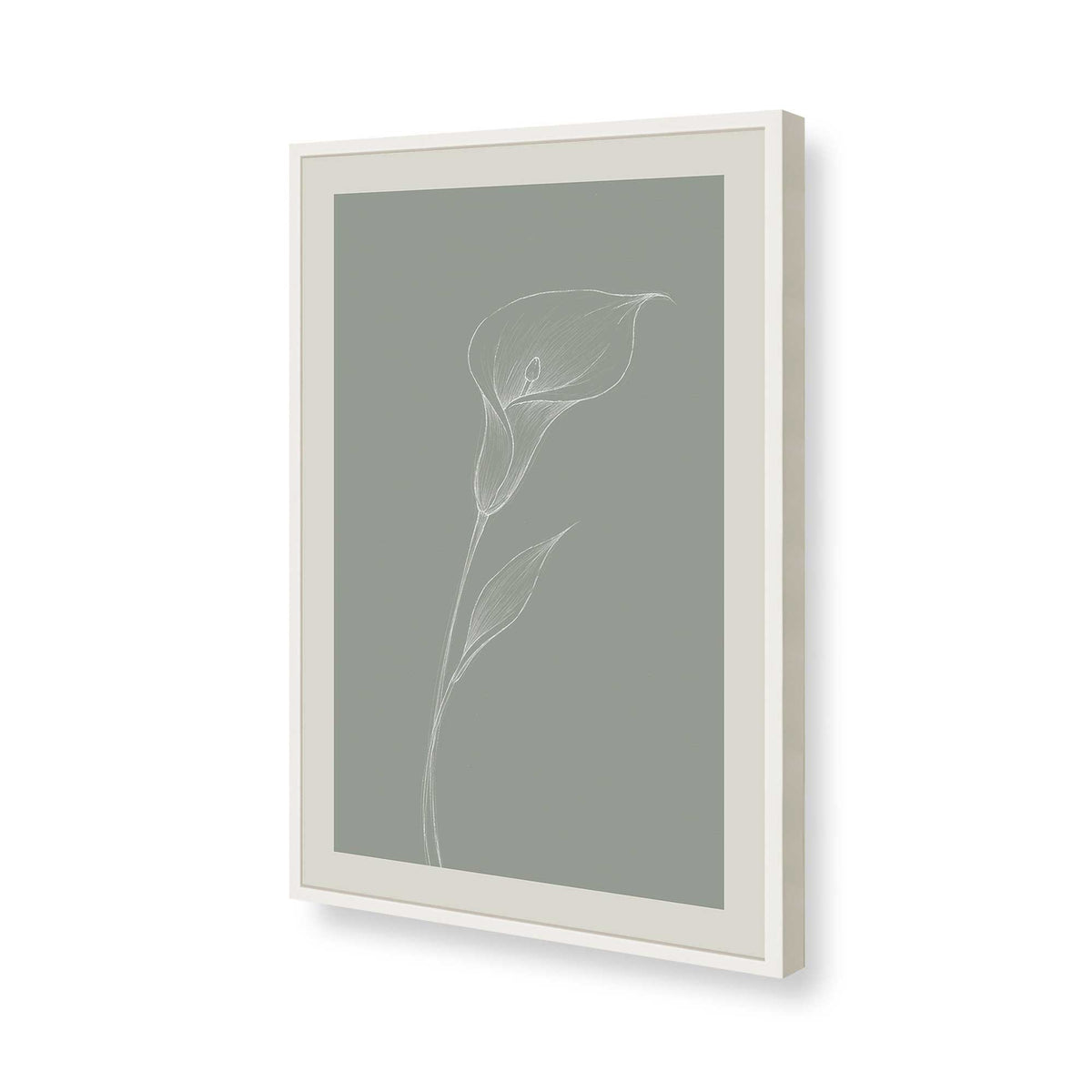 [Color:Opaque White], Picture of art in a Polished Chrome frame of the corner