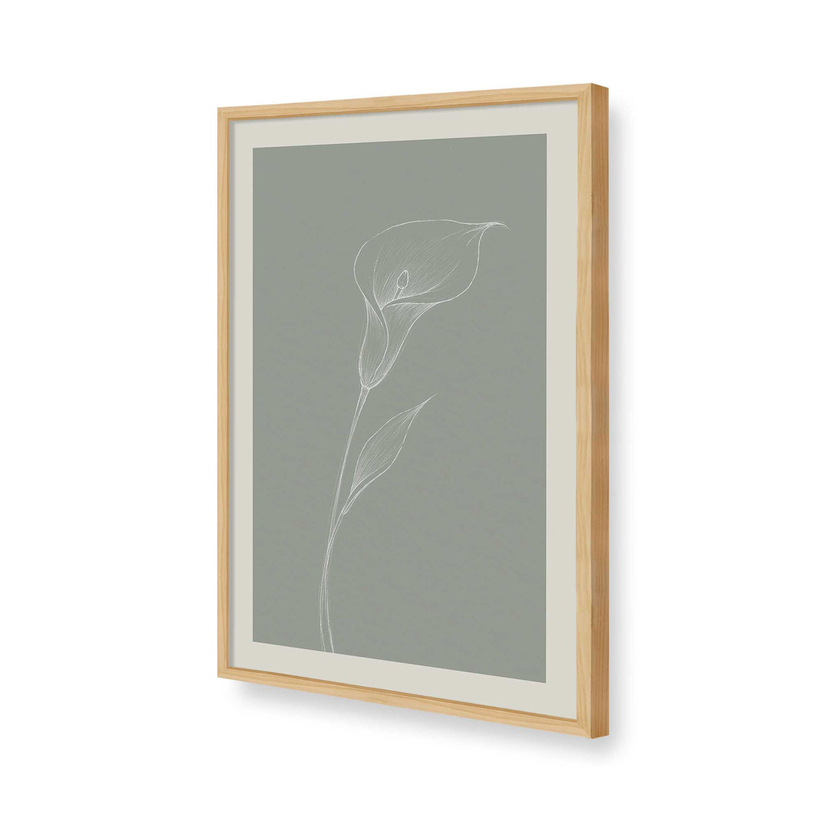 [Color:American Maple], Picture of art in a Polished Chrome frame of the corner