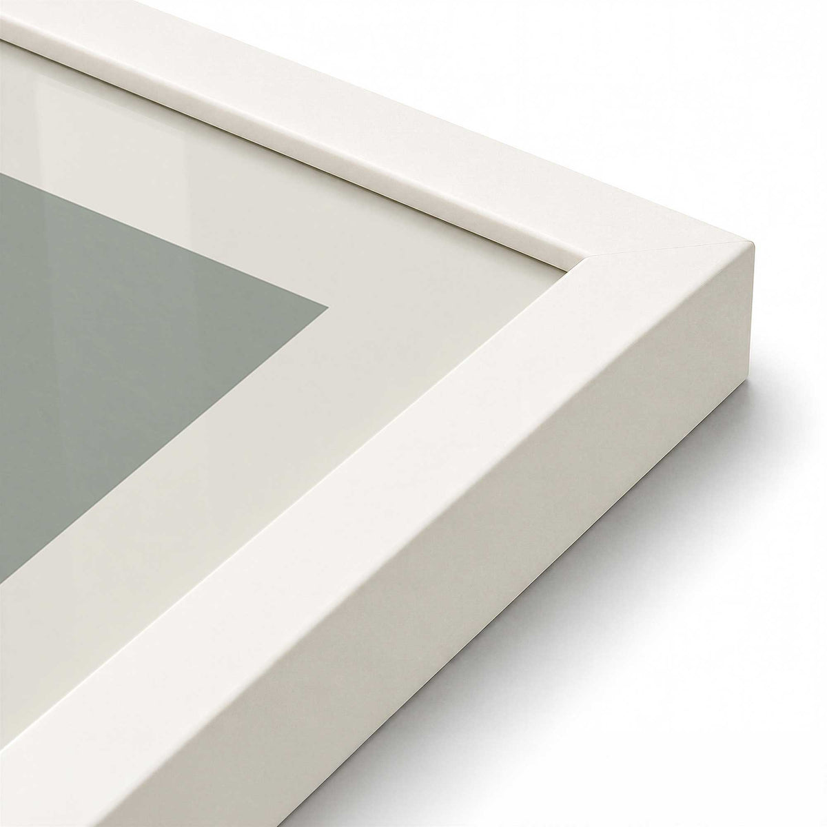[Color:Opaque White], Picture of art in a Polished Chrome frame at an angle