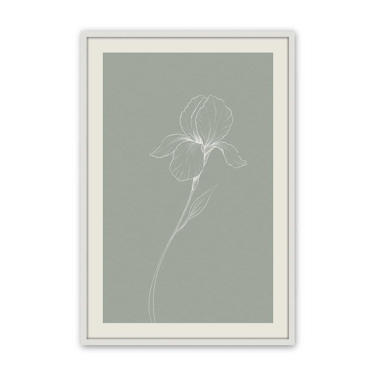 [Color:Opaque White], Picture of art in a Polished Chrome frame