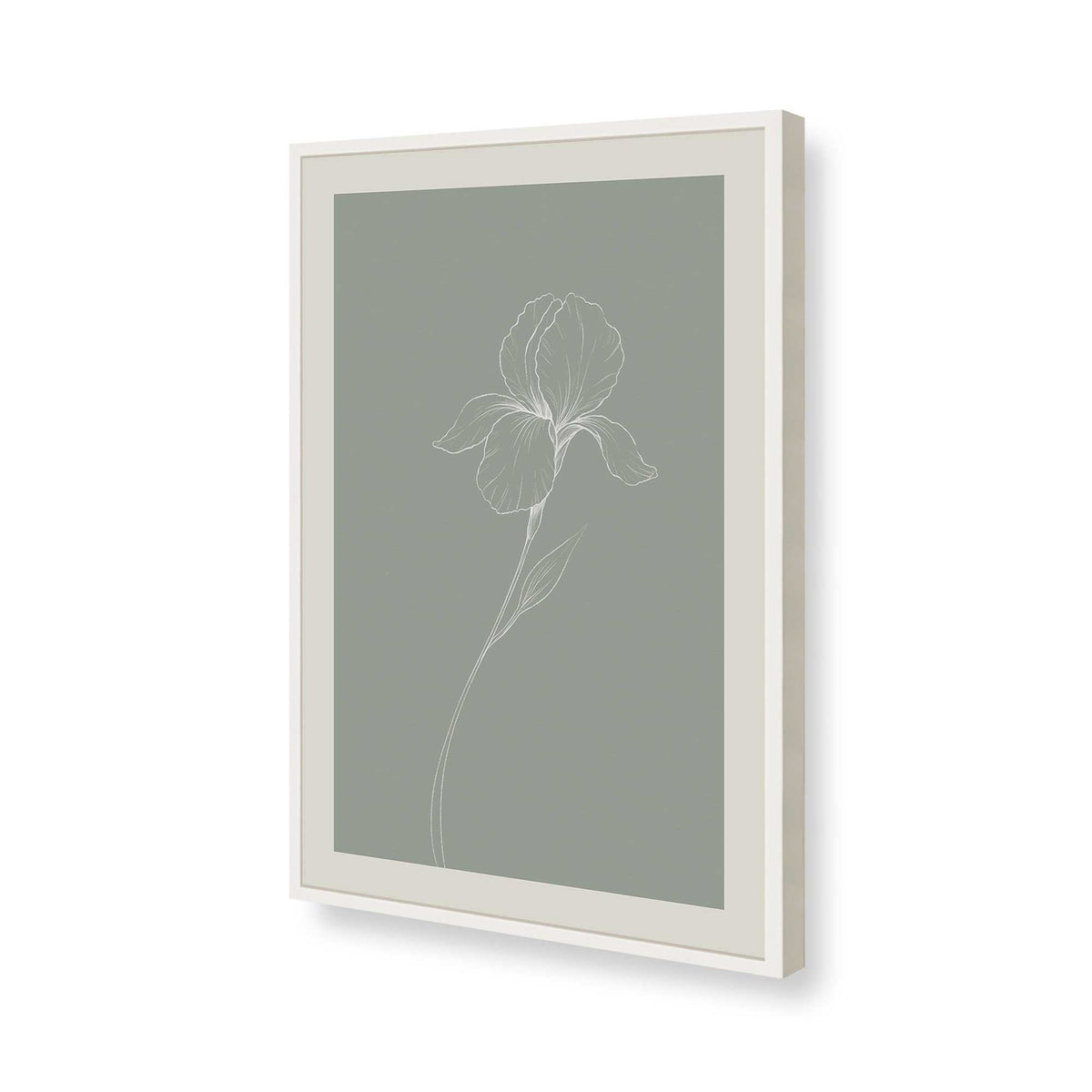 [Color:Opaque White], Picture of art in a Polished Chrome frame of the corner