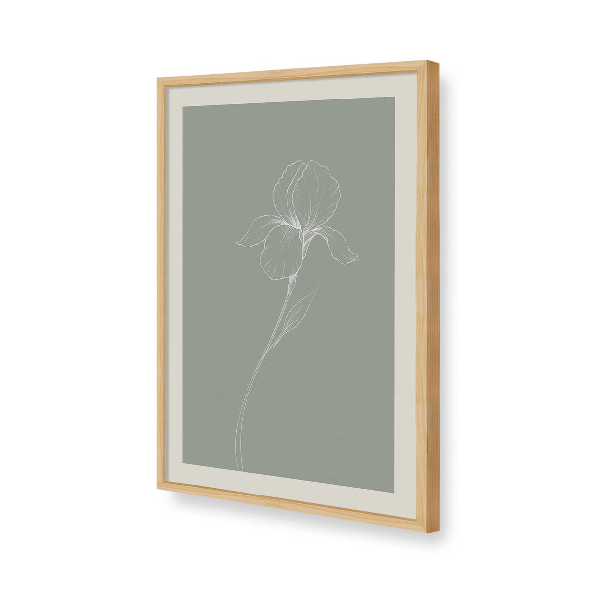 [Color:American Maple], Picture of art in a Polished Chrome frame of the corner