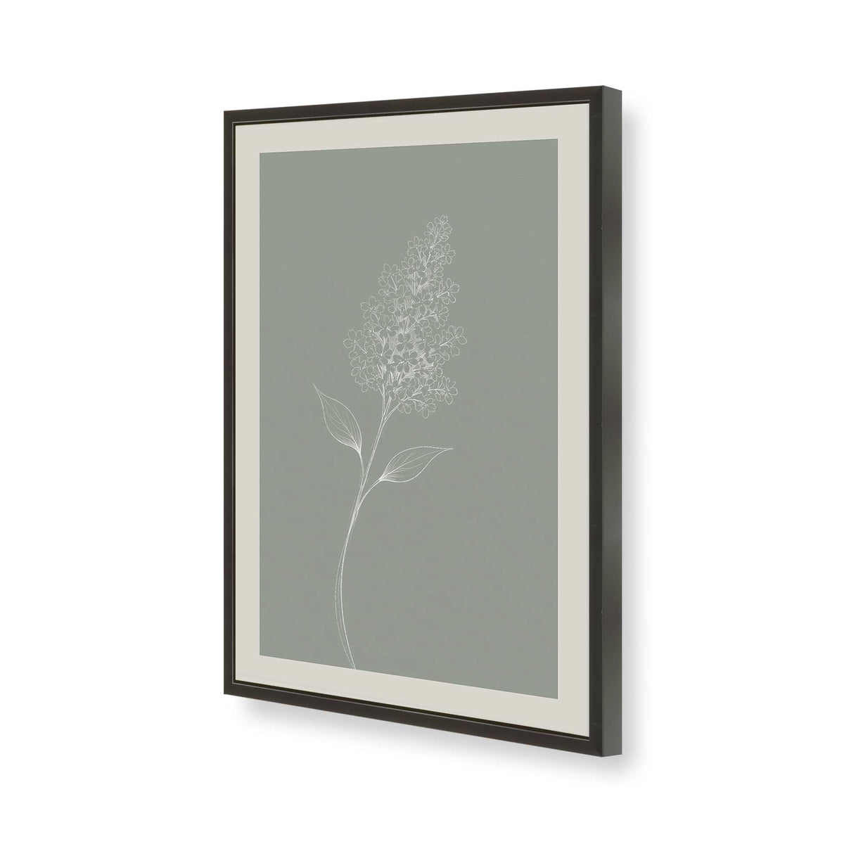[Color:Satin Black], Picture of art in a Polished Chrome frame of the corner