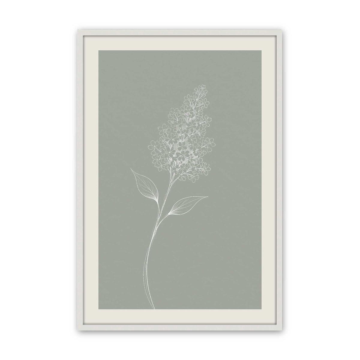 [Color:Opaque White], Picture of art in a Polished Chrome frame