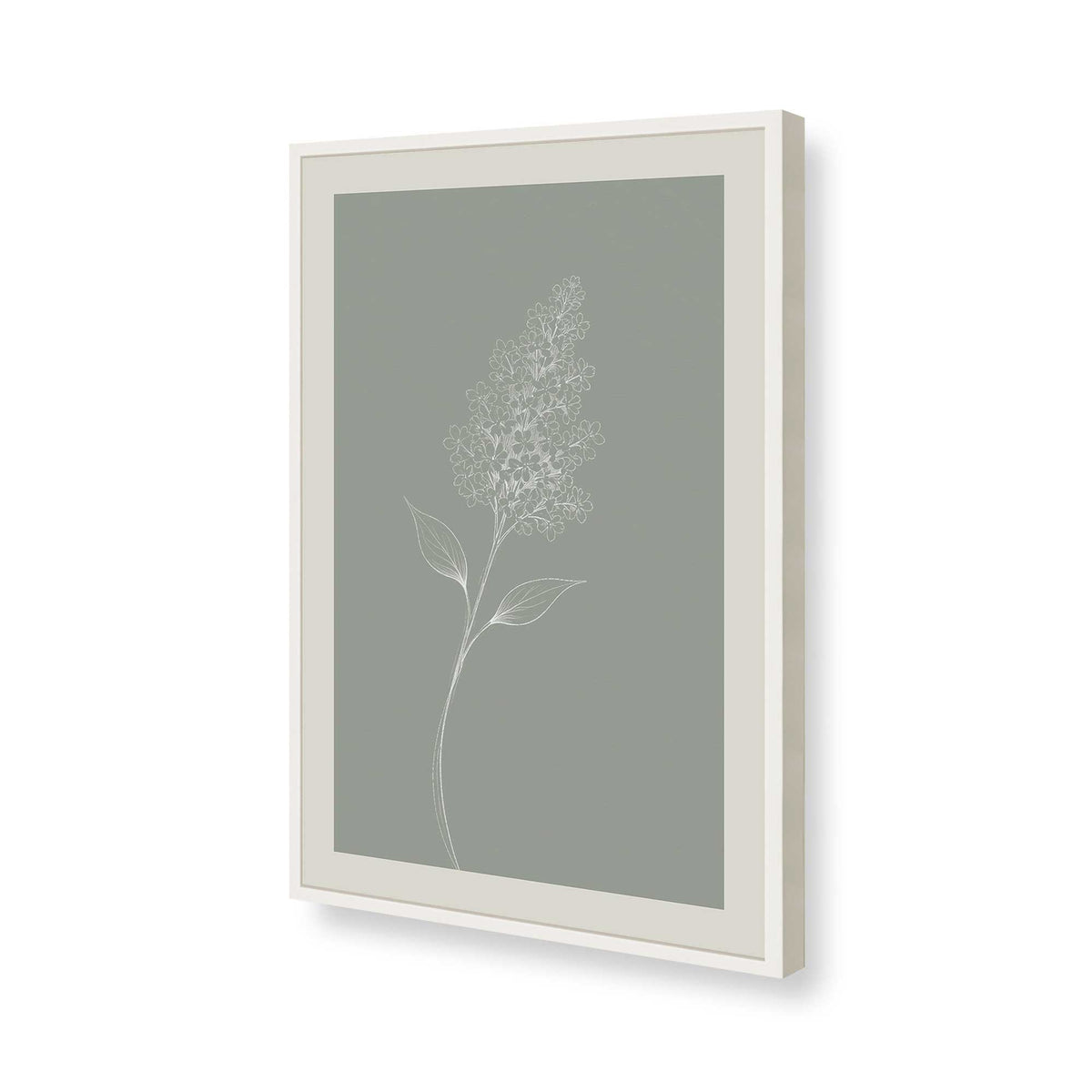 [Color:Opaque White], Picture of art in a Polished Chrome frame of the corner
