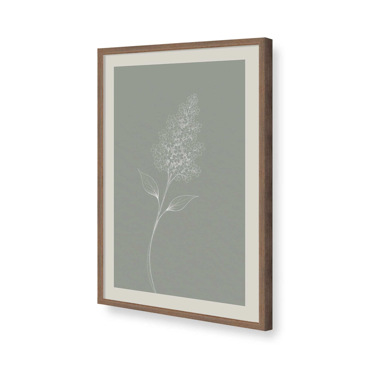 [Color:Walnut], Picture of art in a Polished Chrome frame of the corner