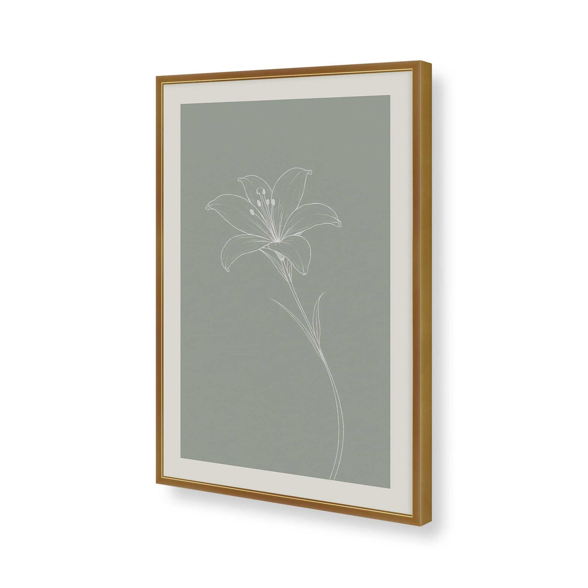 [Color:Polished Gold], Picture of art in a Polished Chrome frame of the corner