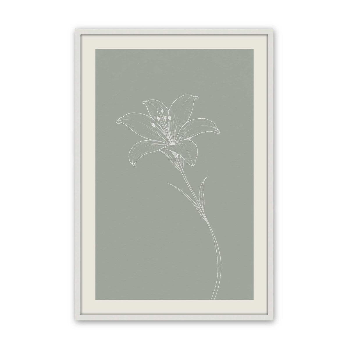 [Color:Opaque White], Picture of art in a Polished Chrome frame