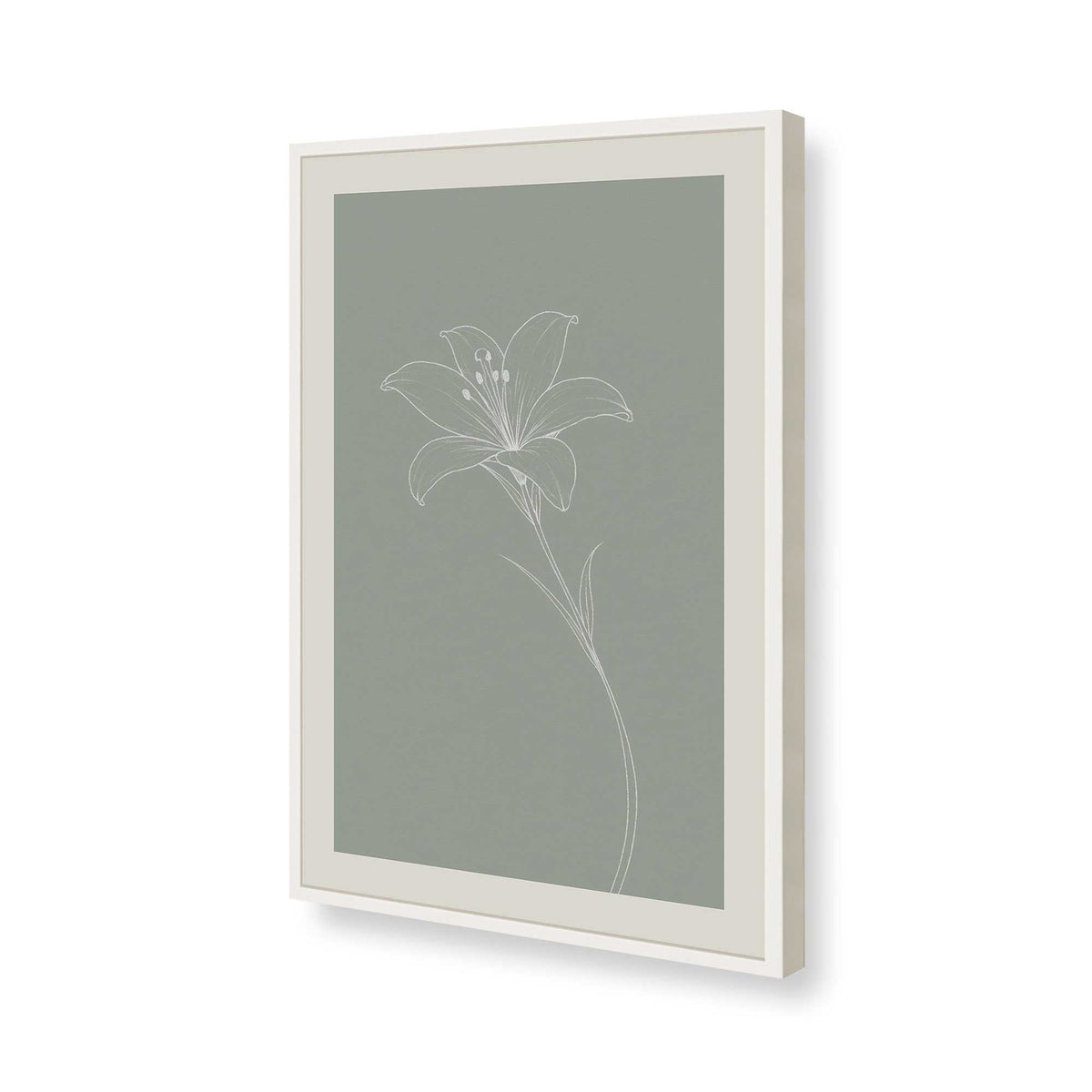 [Color:Opaque White], Picture of art in a Polished Chrome frame of the corner