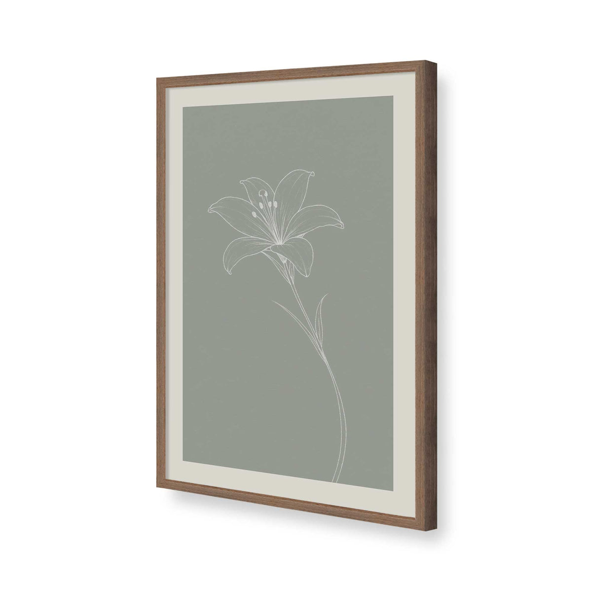 [Color:Walnut], Picture of art in a Polished Chrome frame of the corner