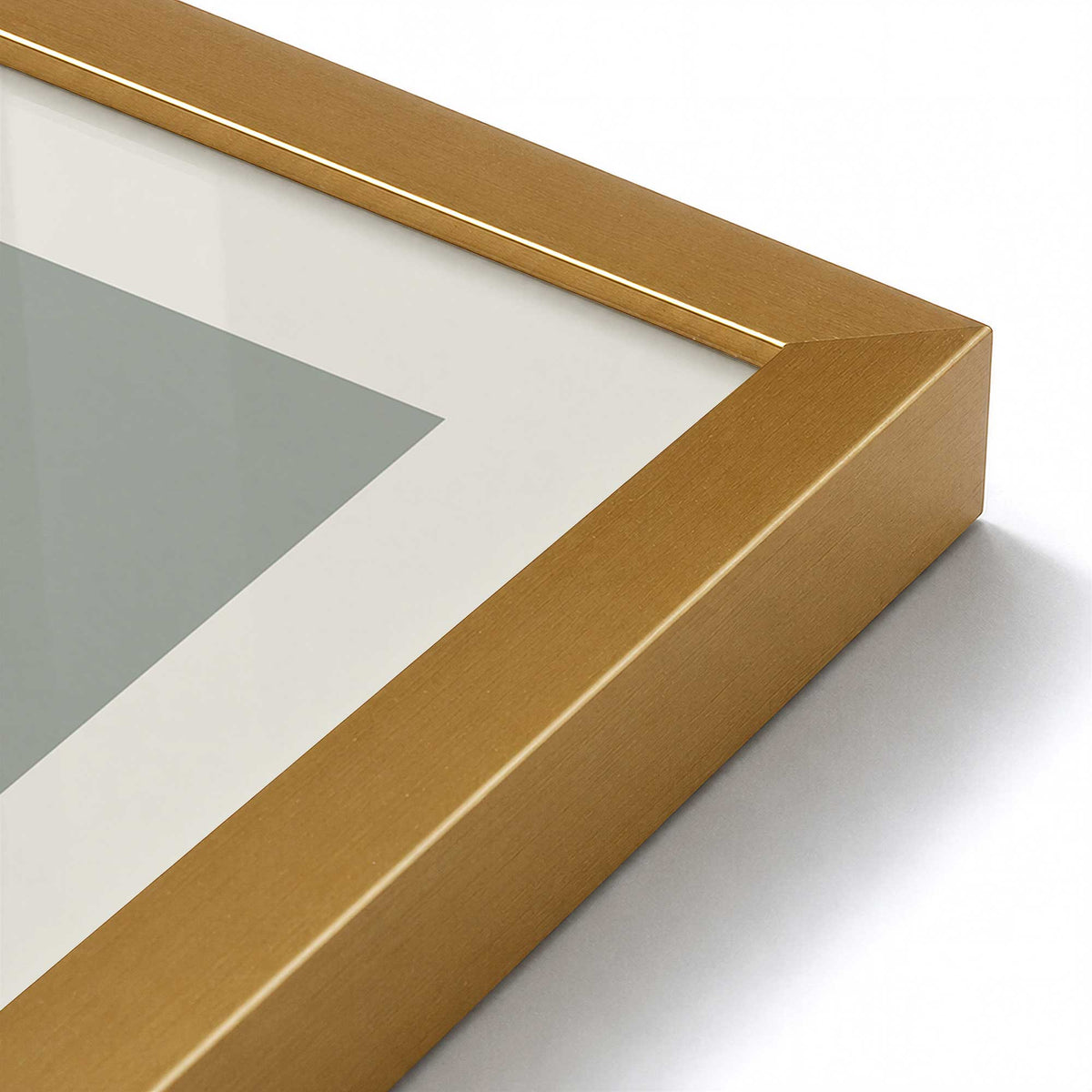 [Color:Polished Gold], Picture of art in a Polished Chrome frame at an angle
