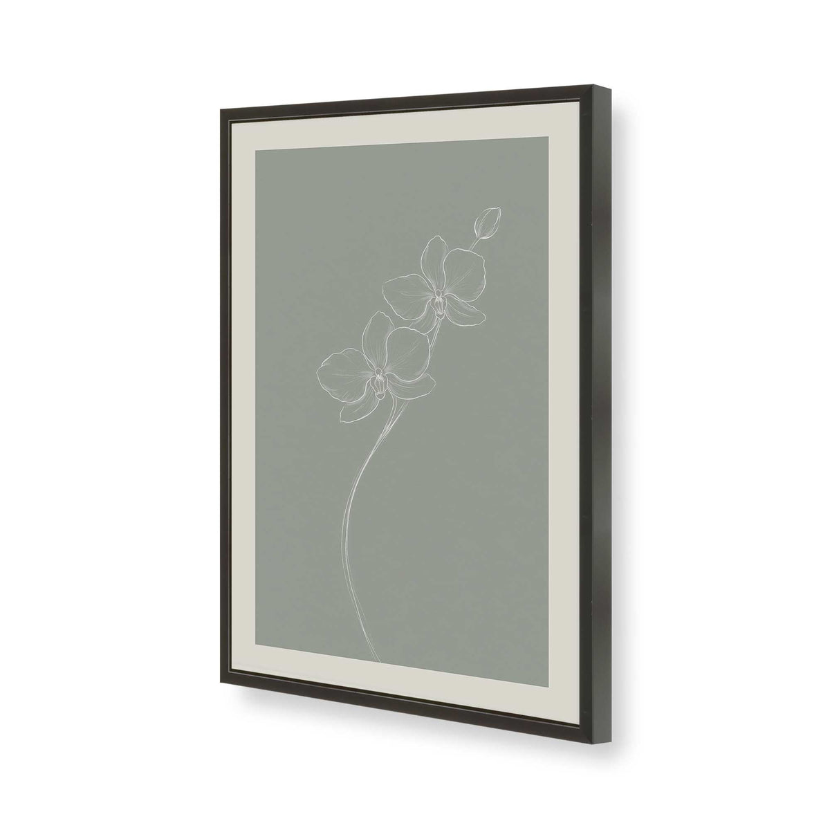 [Color:Satin Black], Picture of art in a Polished Chrome frame of the corner