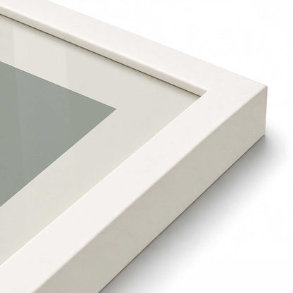 [Color:Opaque White], Picture of art in a Polished Chrome frame at an angle