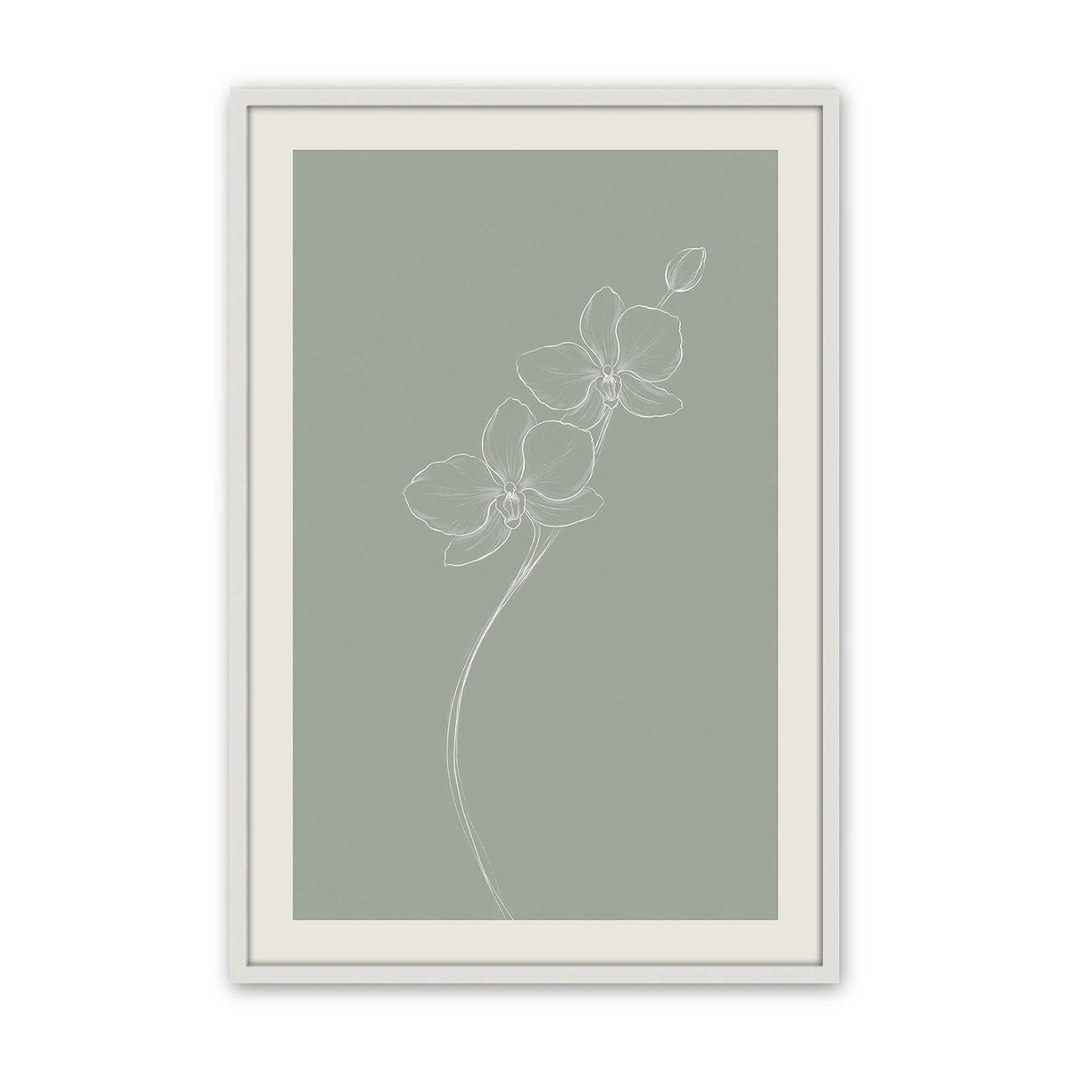 [Color:Opaque White], Picture of art in a Polished Chrome frame